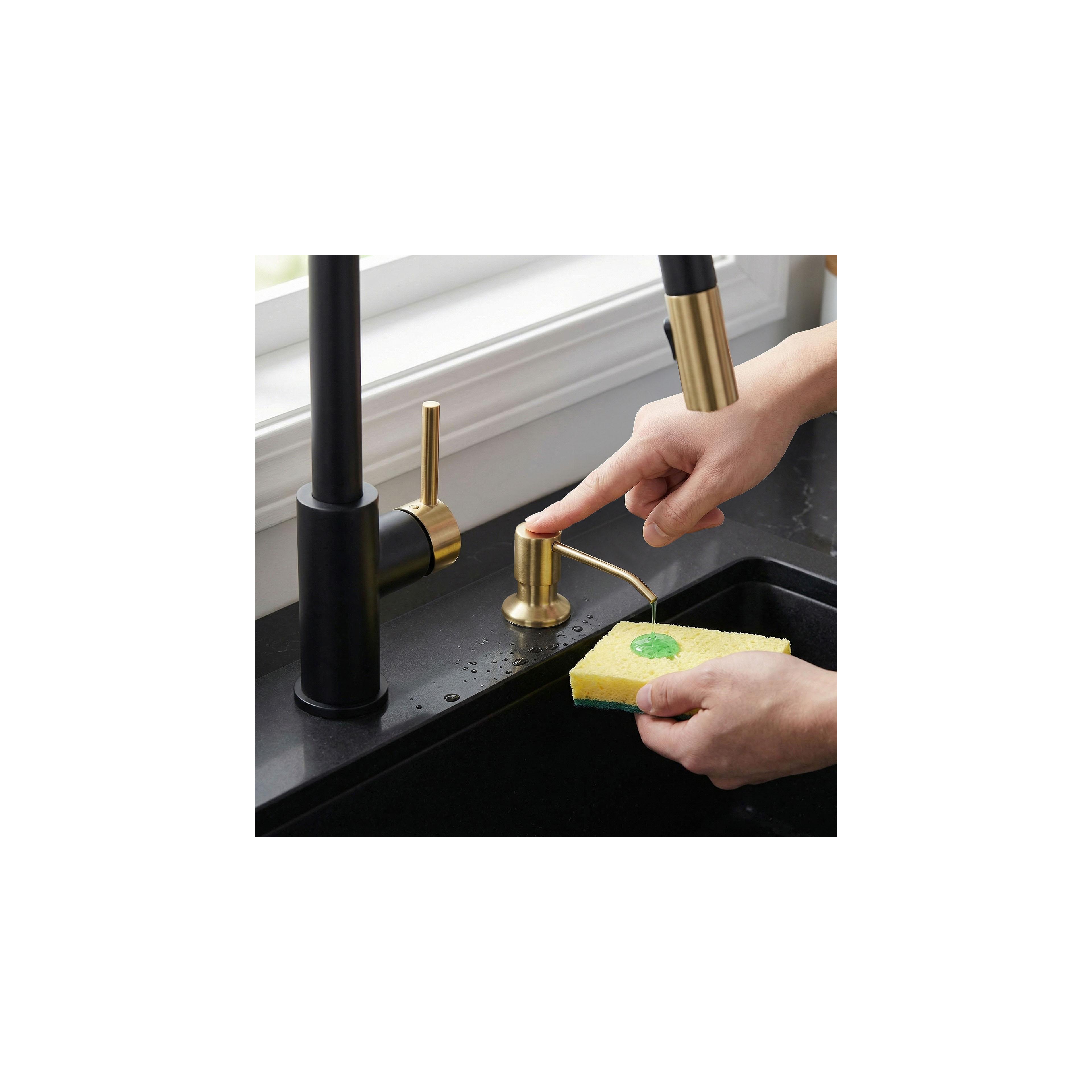 Detergent dispenser for sinks Rea LON Brush Gold