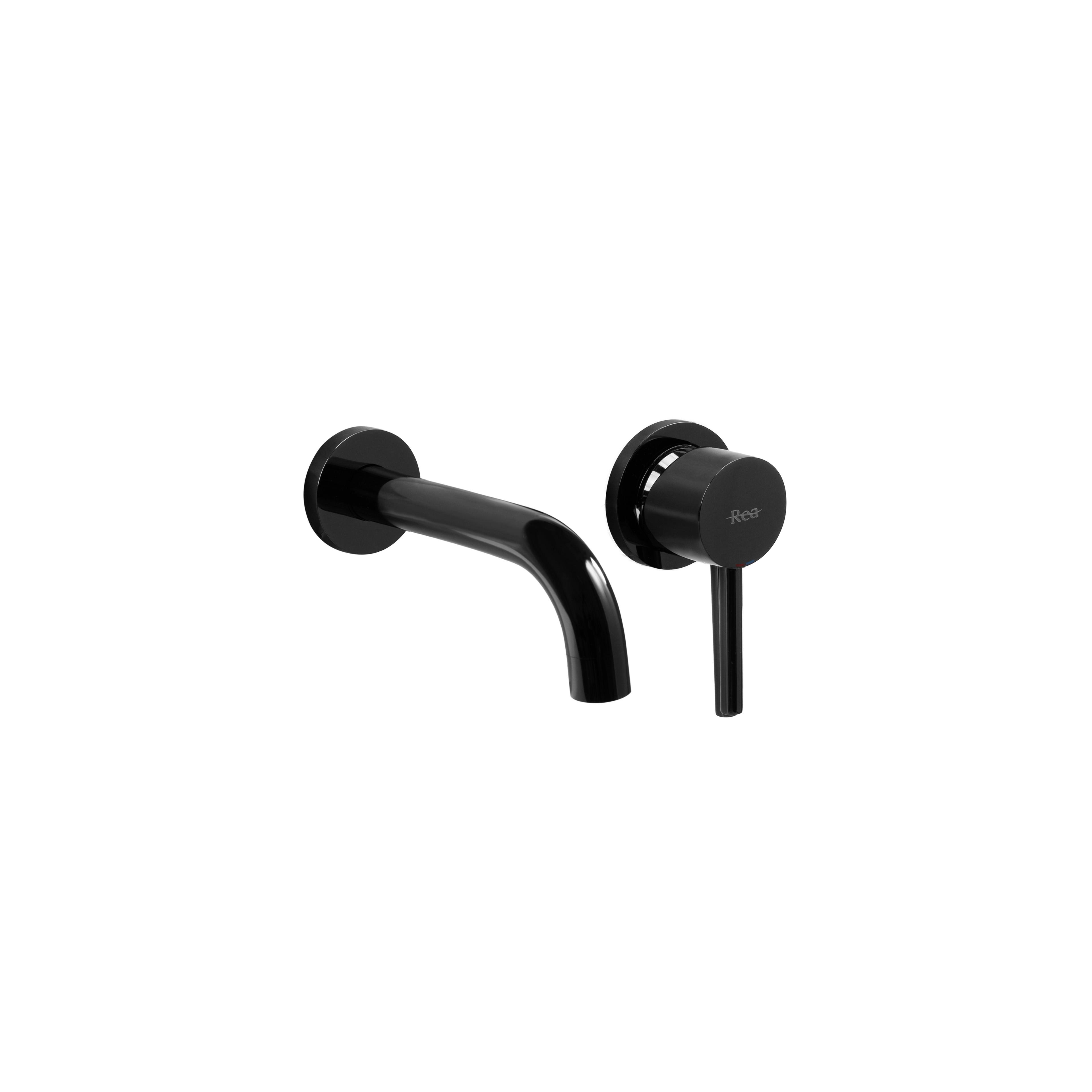Potinkinis praustuvo maišytuvas Rea Lungo Black Metallic + dėžutė