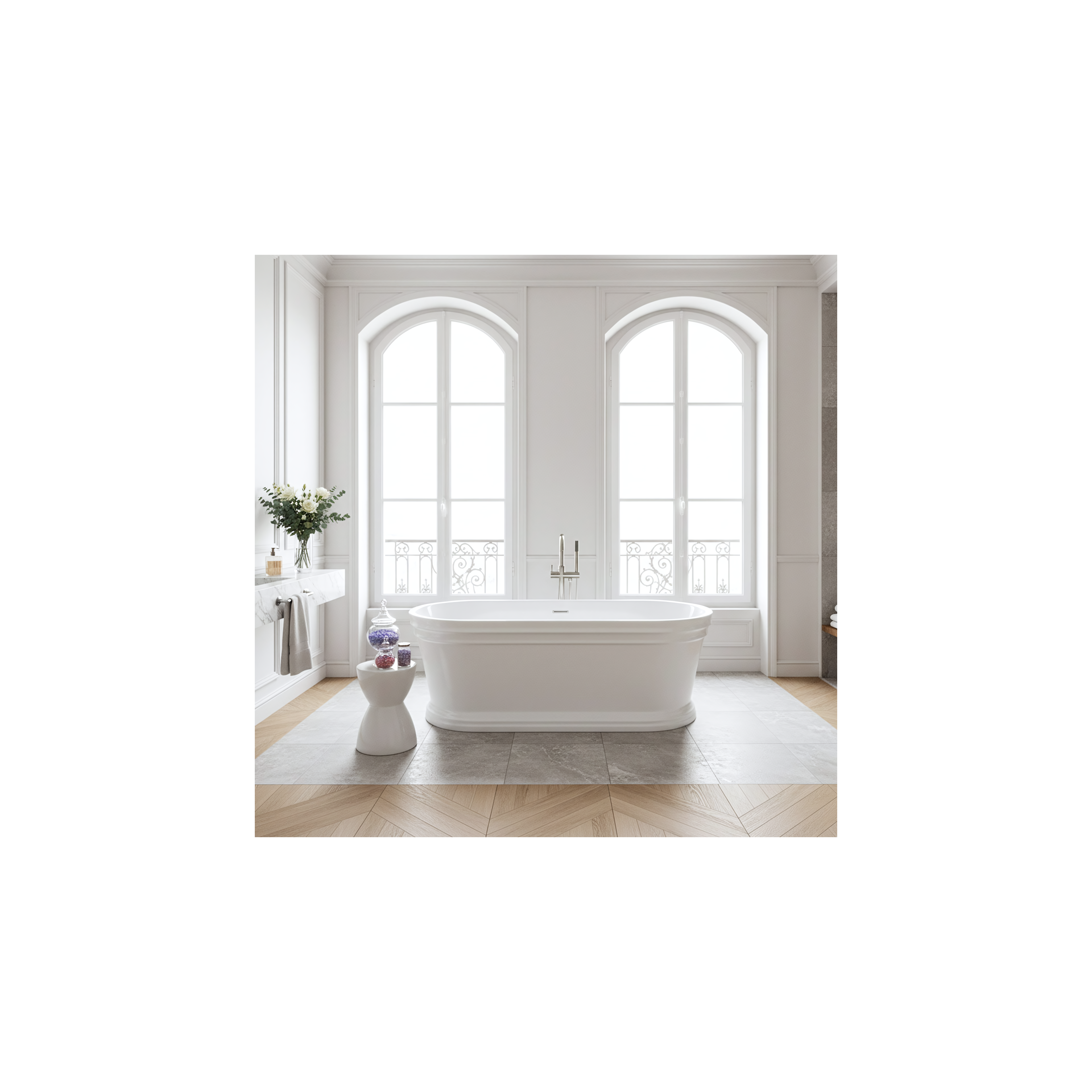 Baignoire autoportante en acrylique Olivia 170
