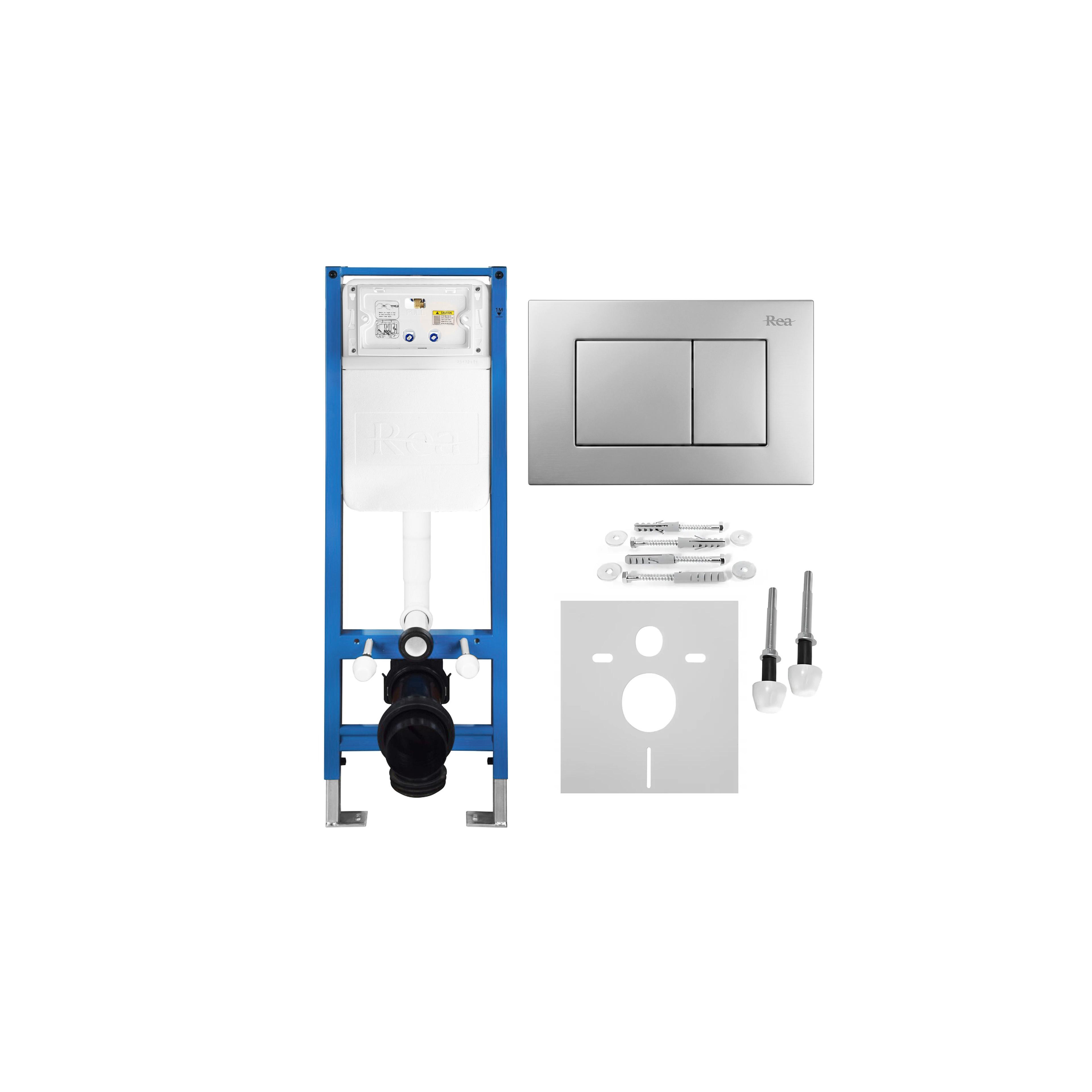 Concealed WC Frame Set Slim 024N with Satin J Button