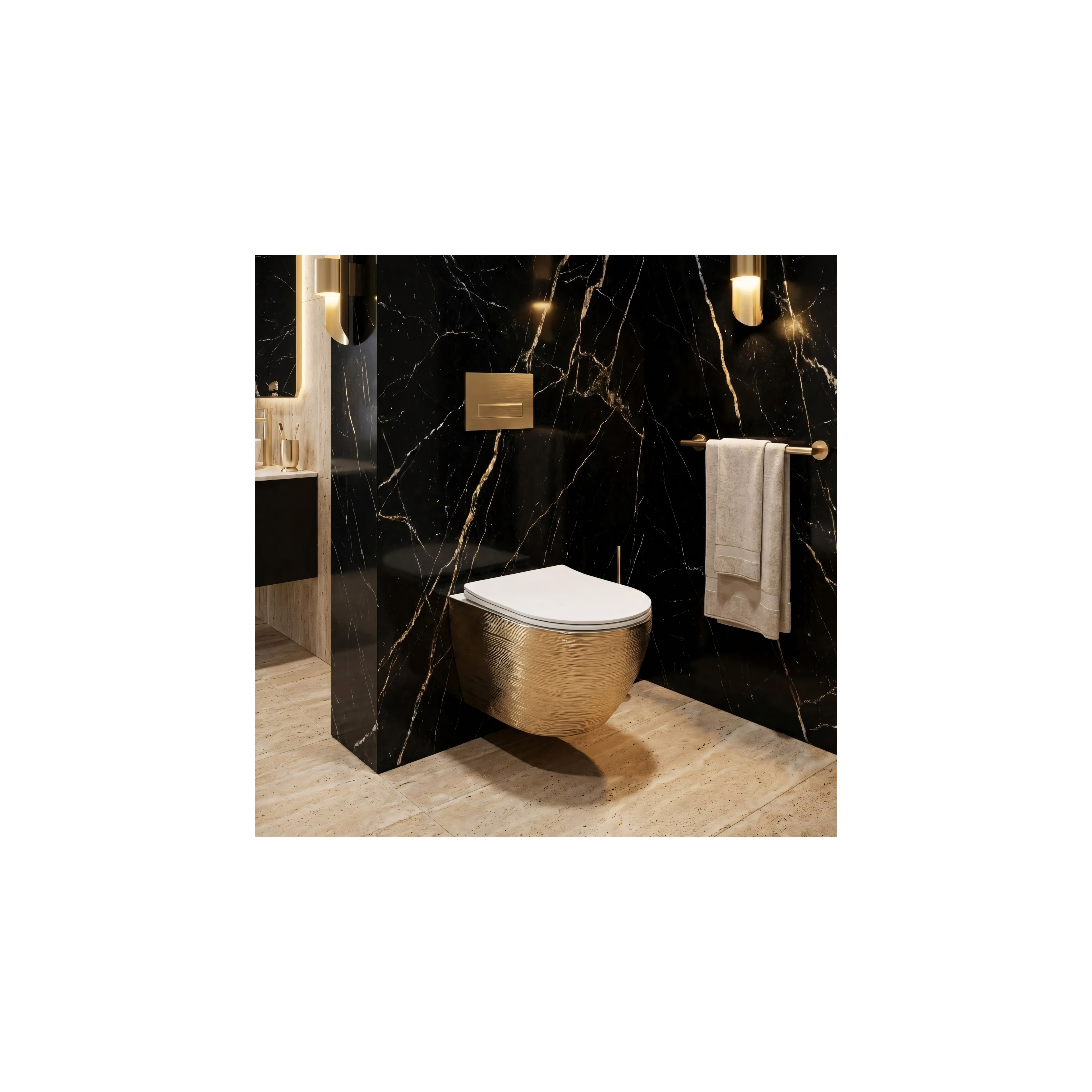 Toilet bowl Carlo Flat Brush Gold
