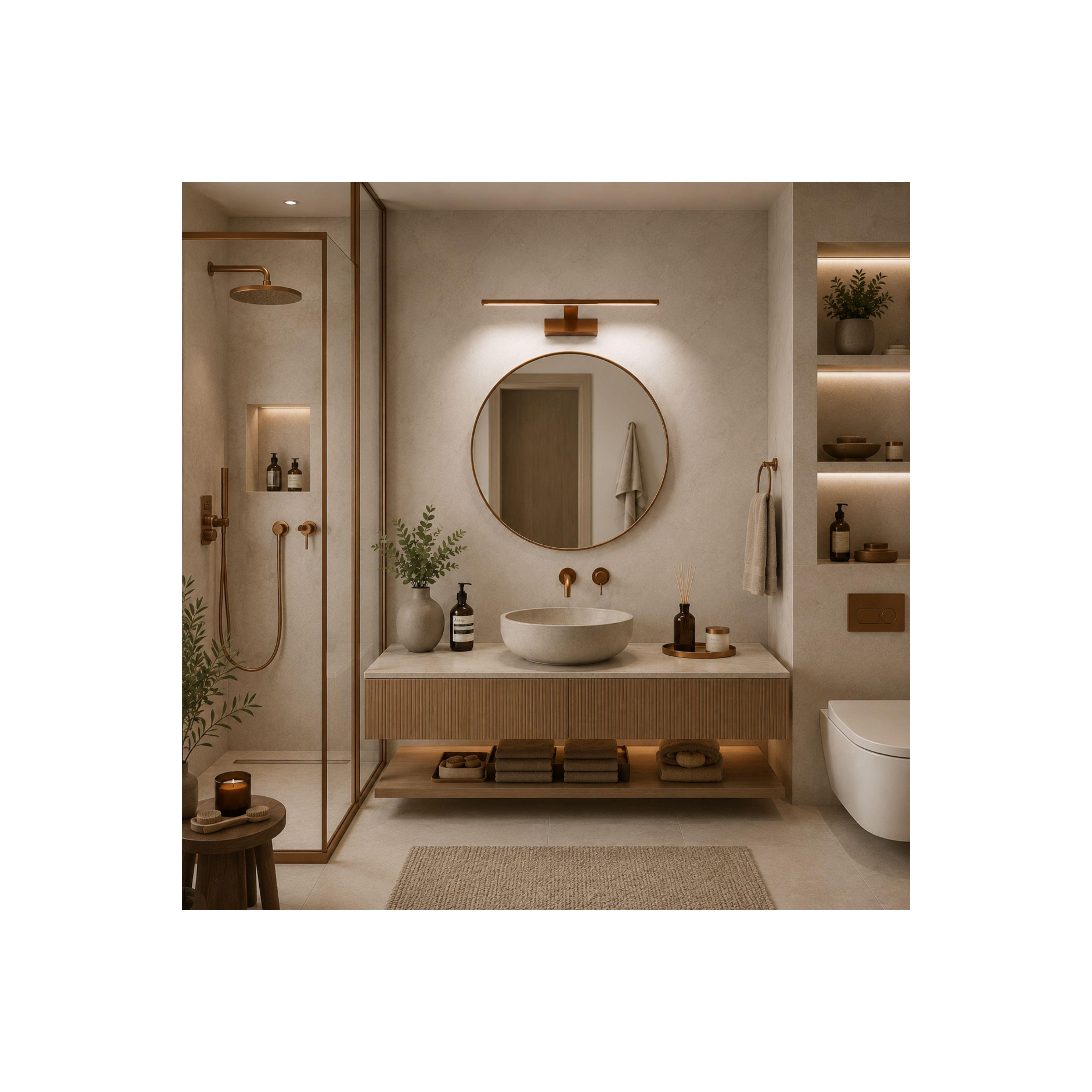 Bad LED-Wandleuchte SWE013-1W 43cm BRUSH COPPER
