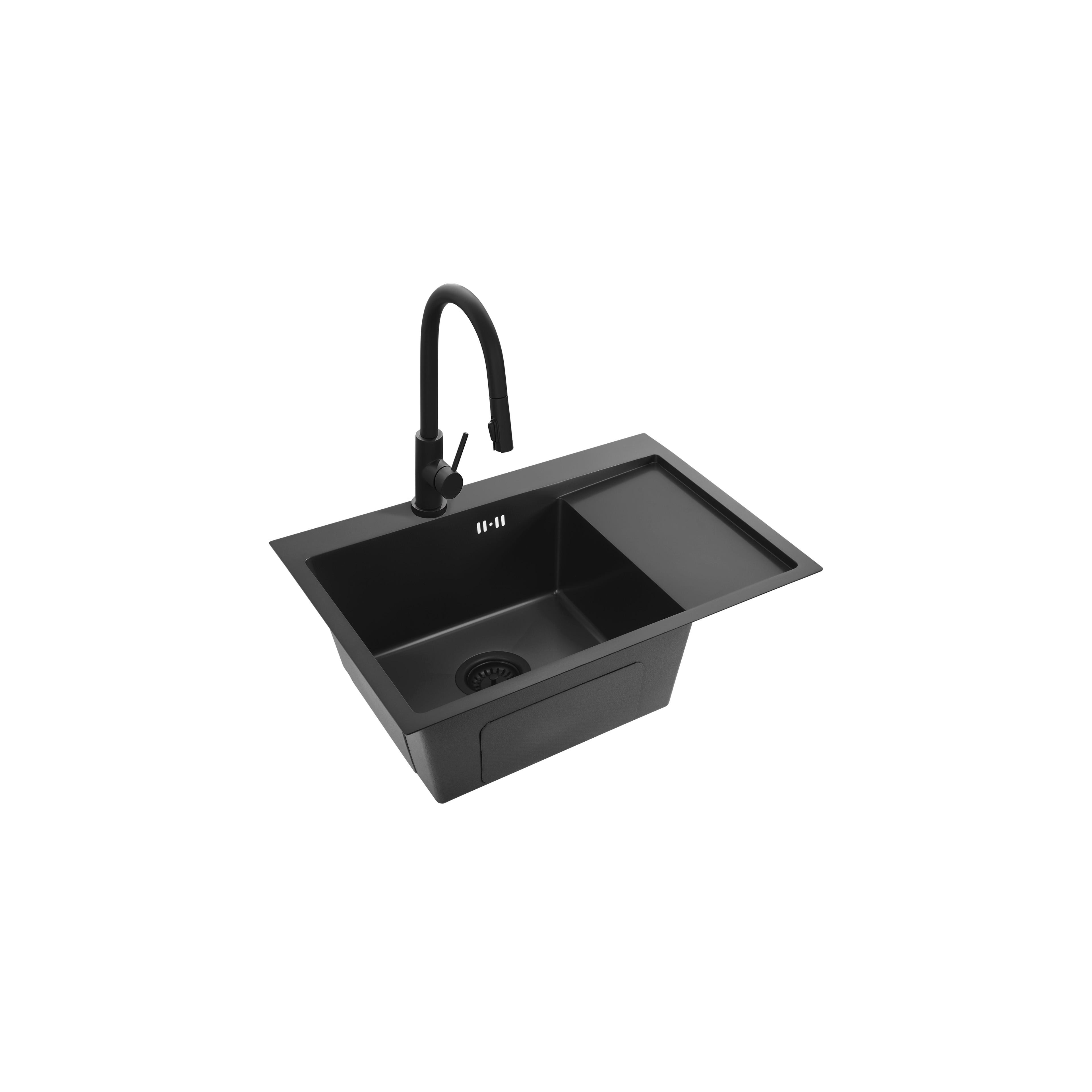 Edelstahlspüle Fin Black