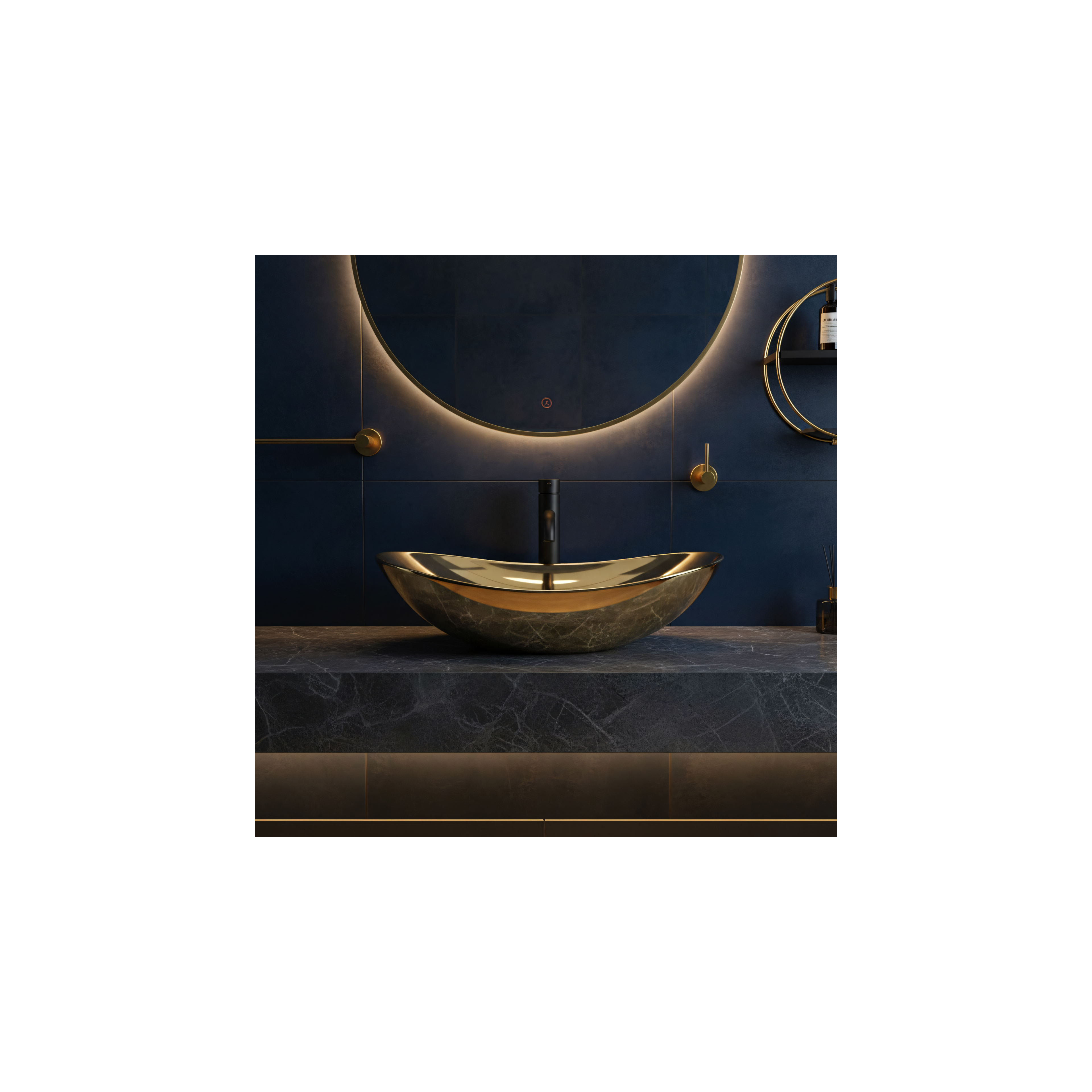 Умивальник на стільницю Rea Royal Gold