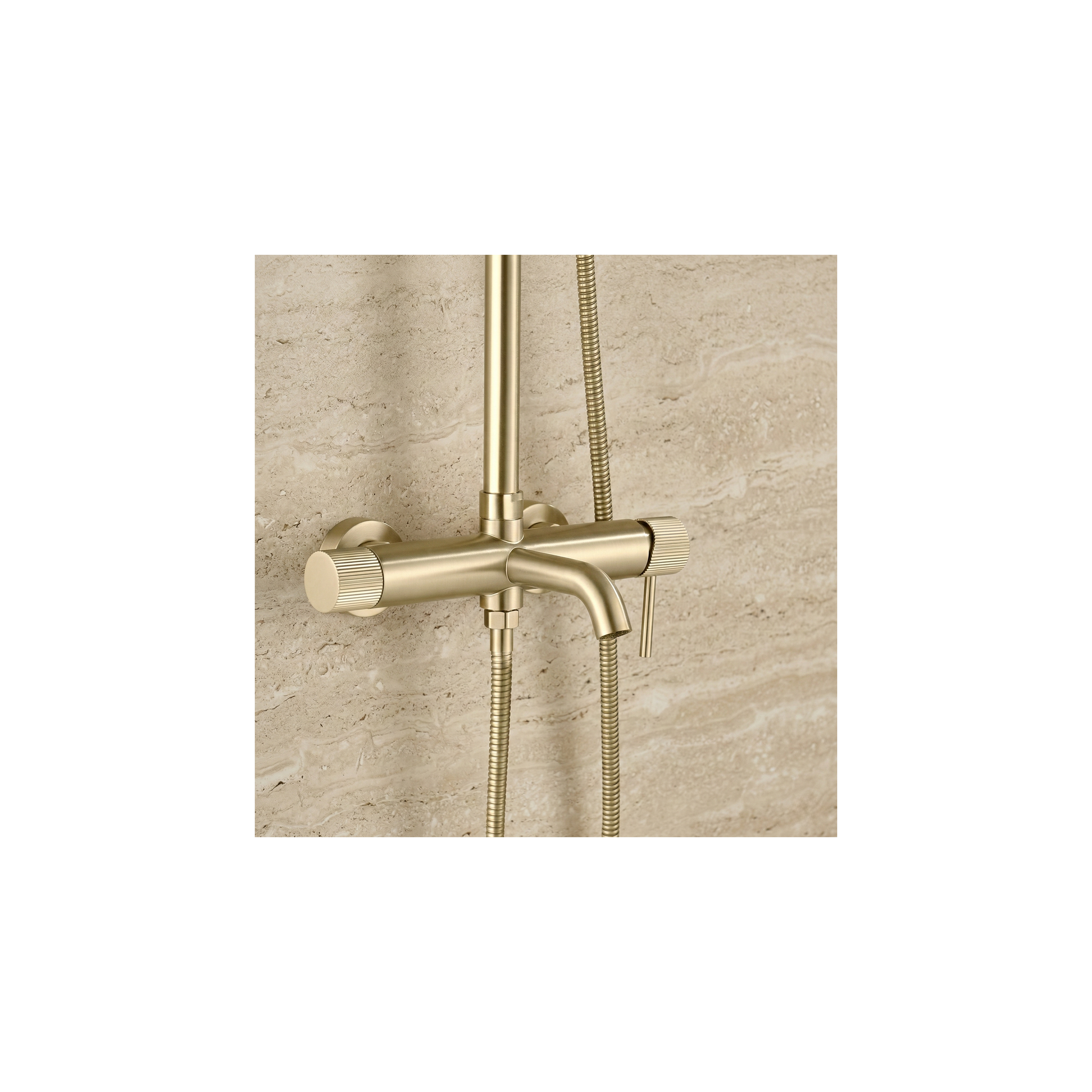 Ρυθμιζόμενη Στήλη Ντουζ Rea Lungo Stripe Brush Gold