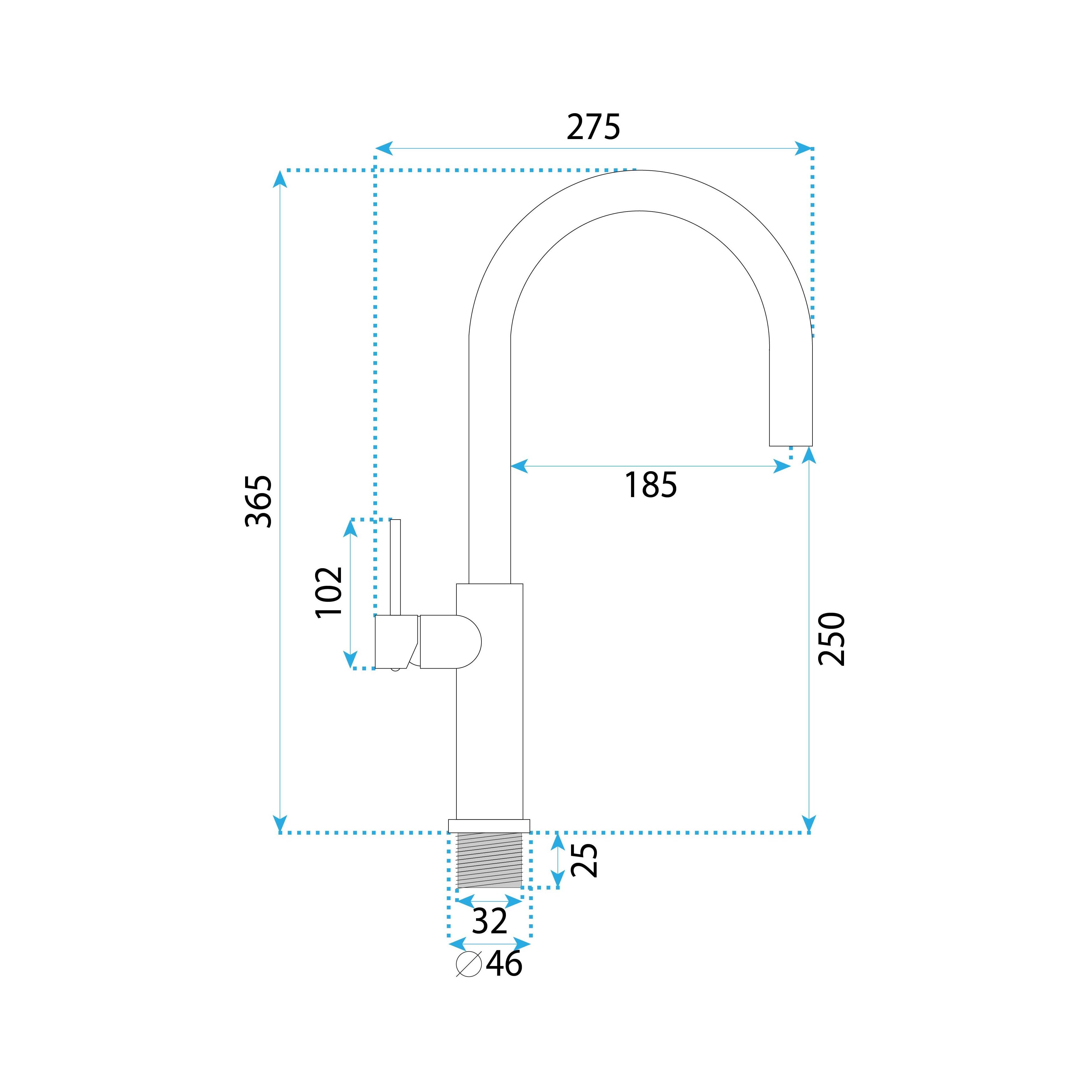 Kitchen faucet REA Rivo Brush Copper