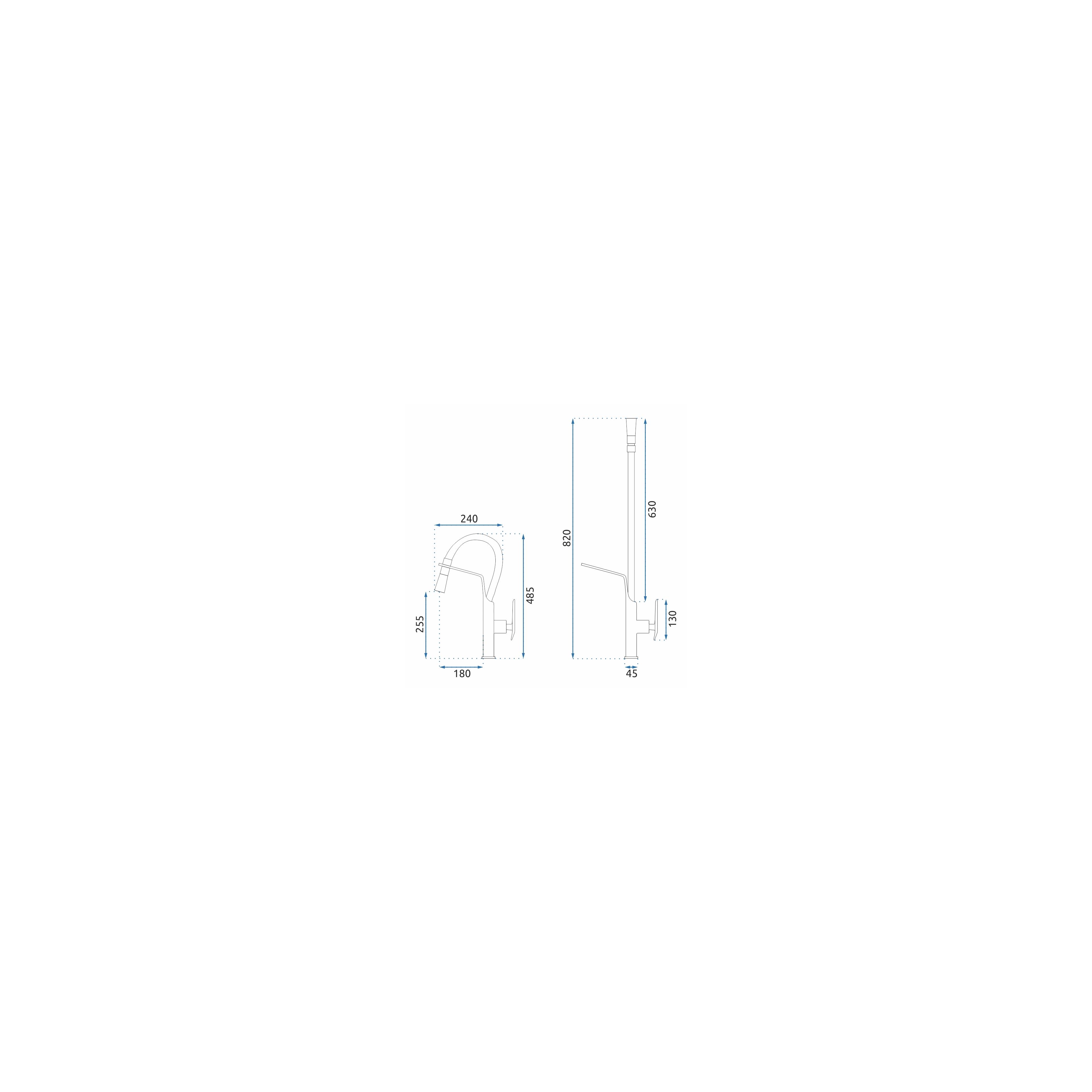 Robinet de cuisine Rea Castor Black Mat