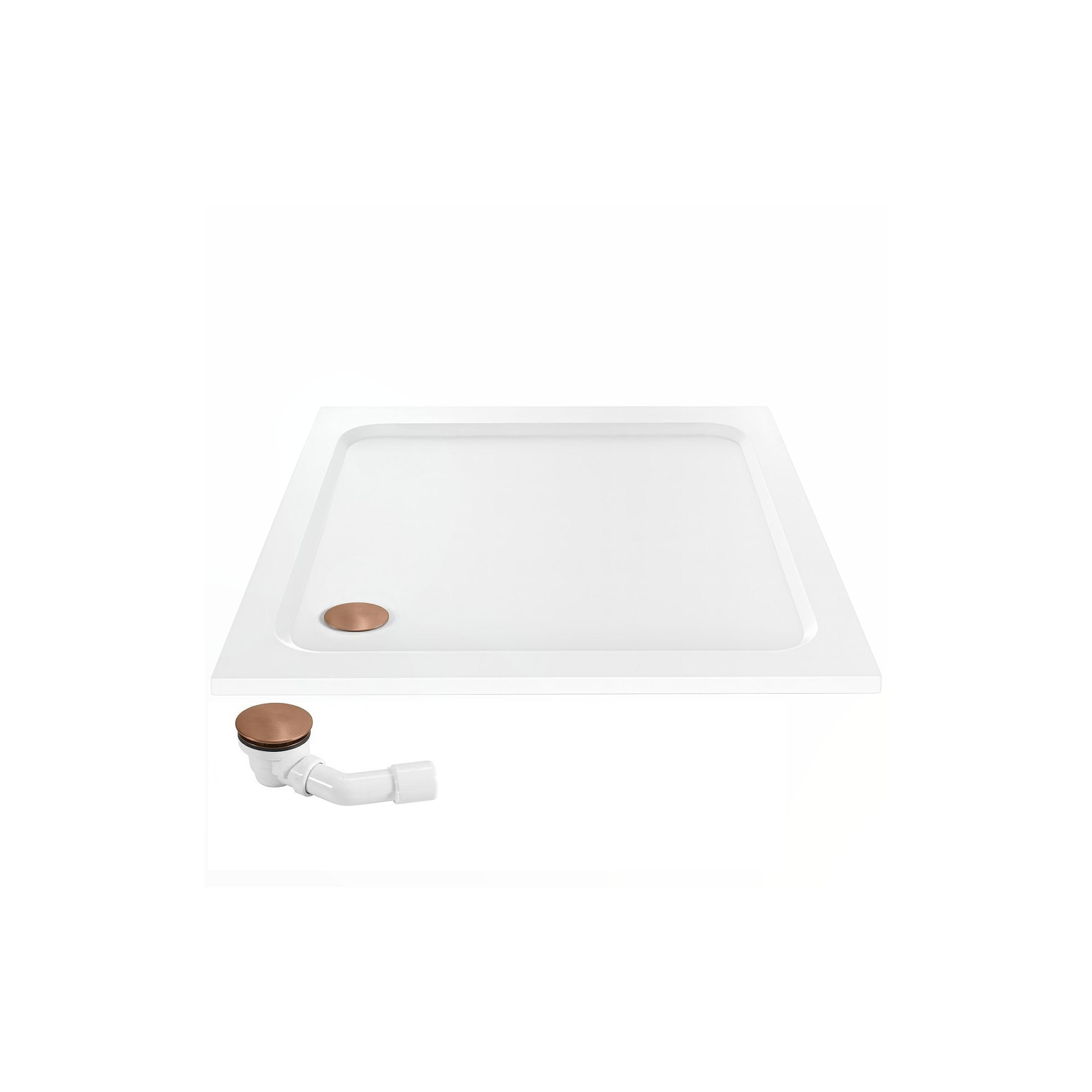 shower tray Rea Belmond White 90x90 Brush Copper