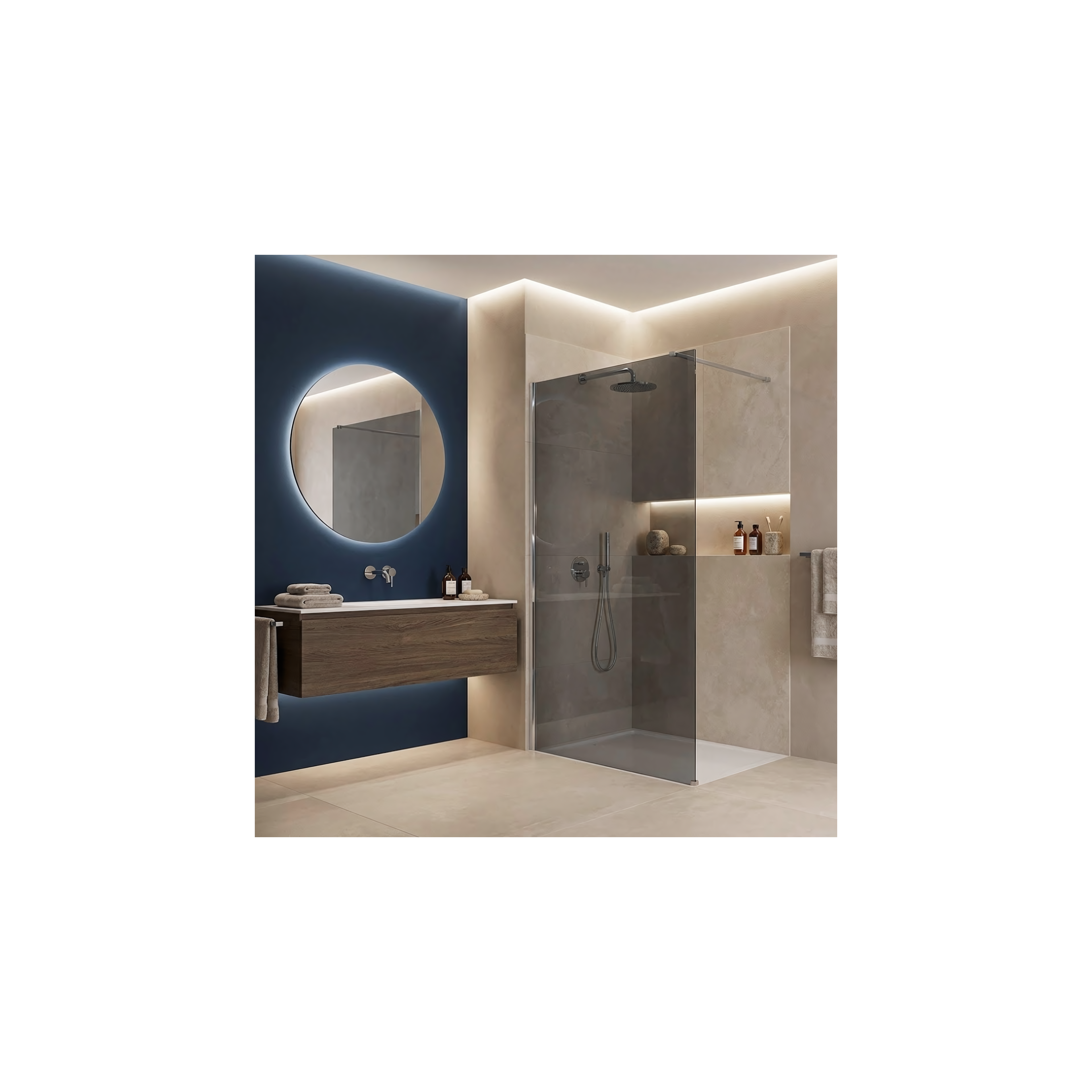 Paroi de douche Rea Flexi Grey / Chrome 90
