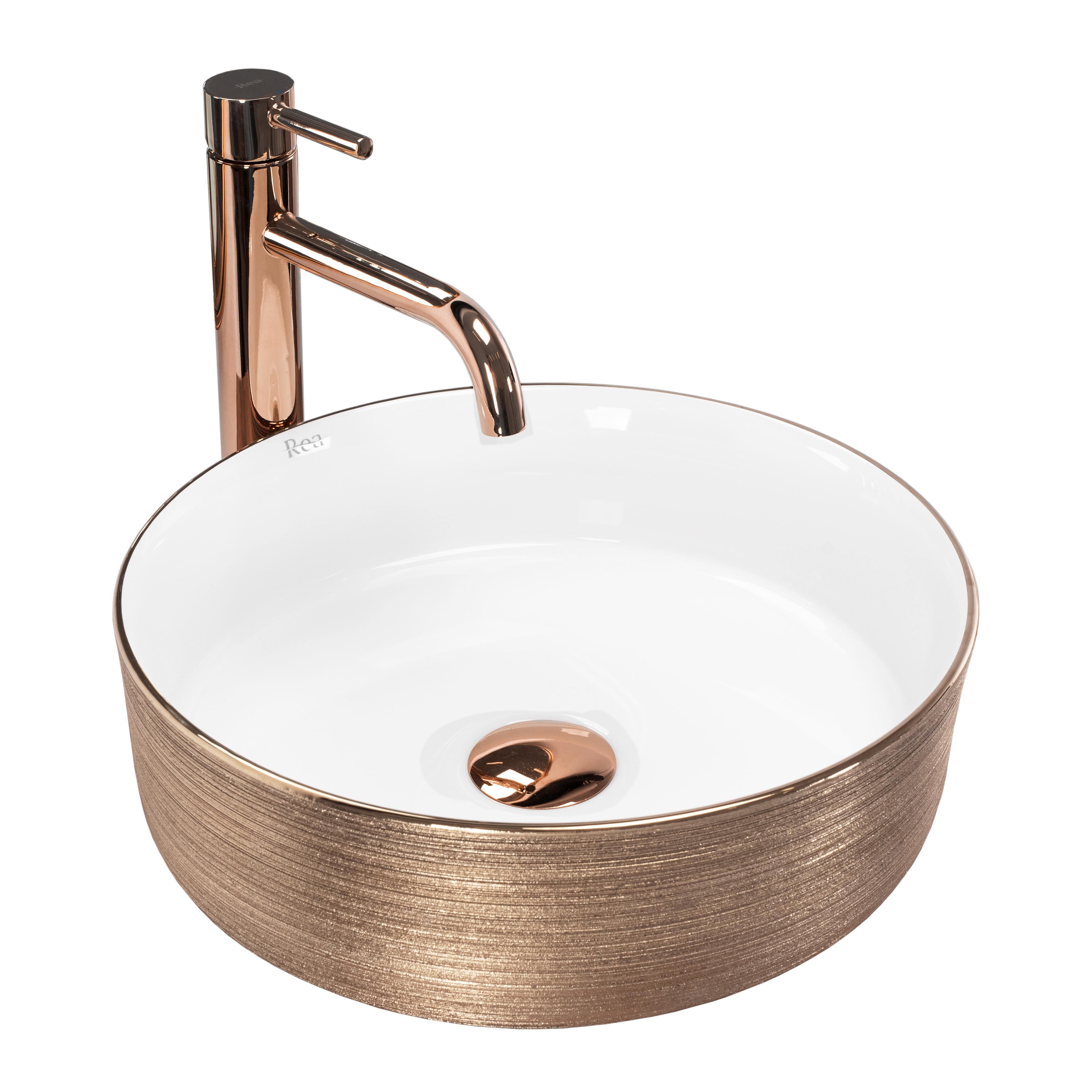 Kriauklė stalviršio Rea Sami Brush Rose Gold