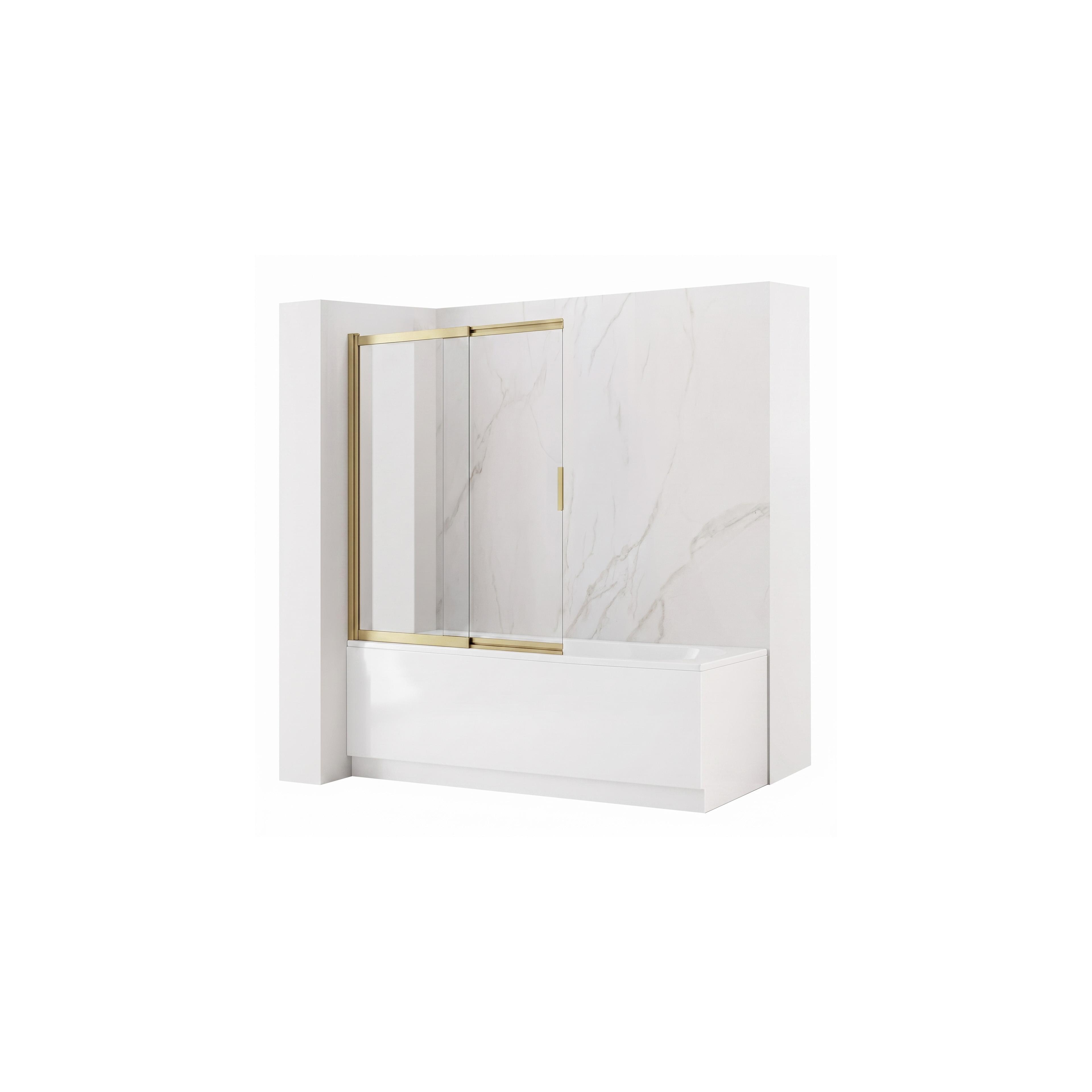 Paravento vasca scorrevole REA Dario Brush Gold 80