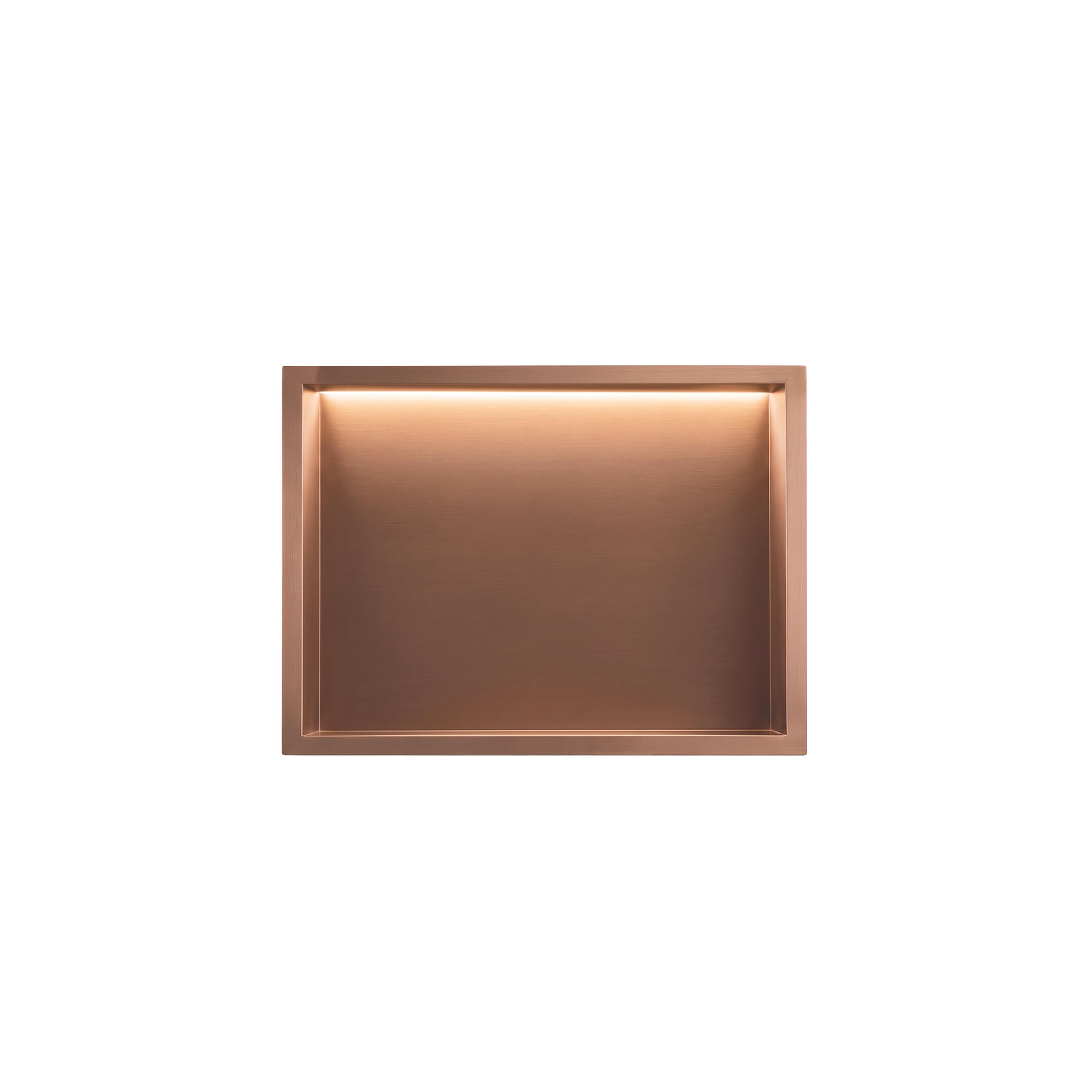 UGRADBENA KUPAONSKA POLICA LED 30x45 brush copper