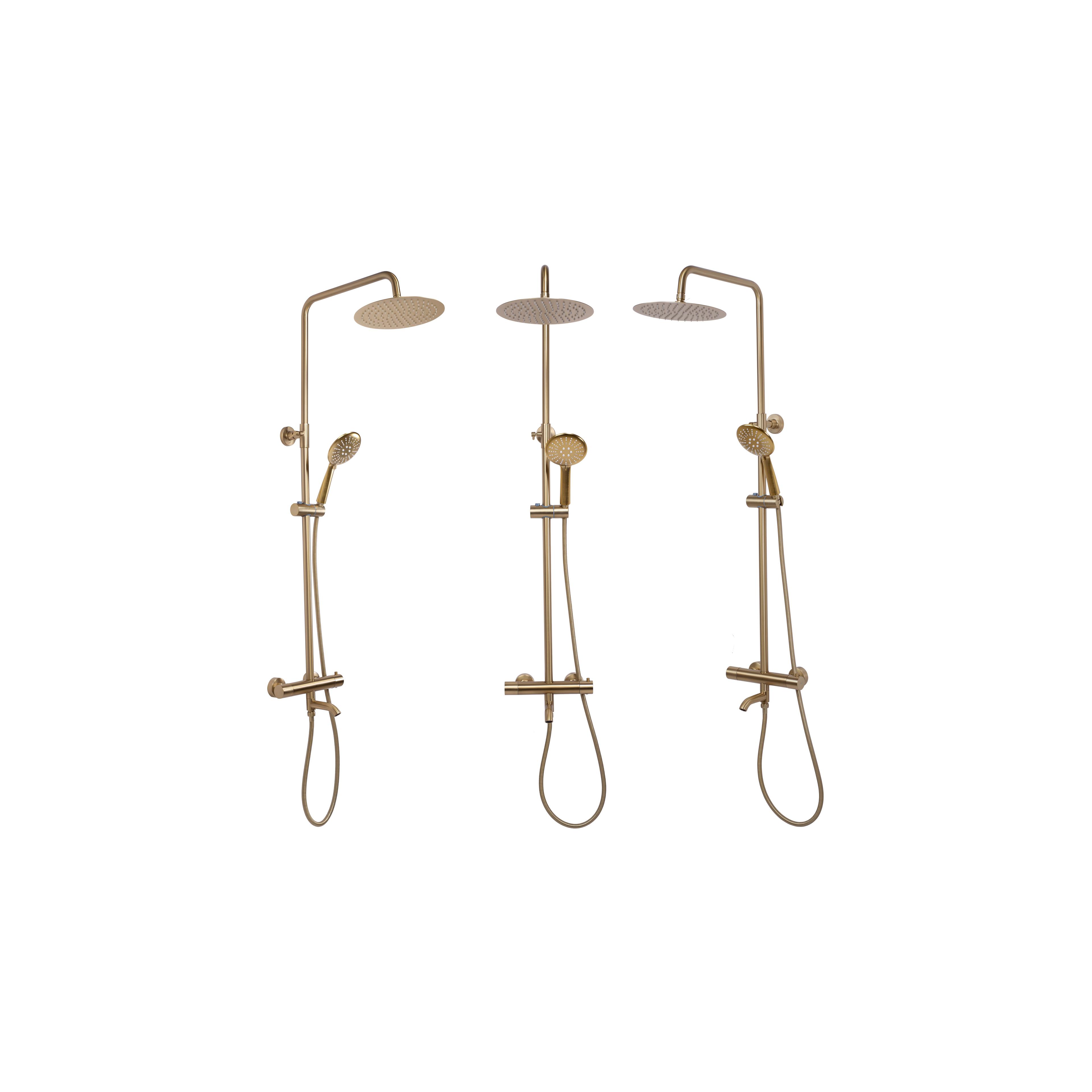 Kit de douche avec thermostat REA Lungo Gold Brush