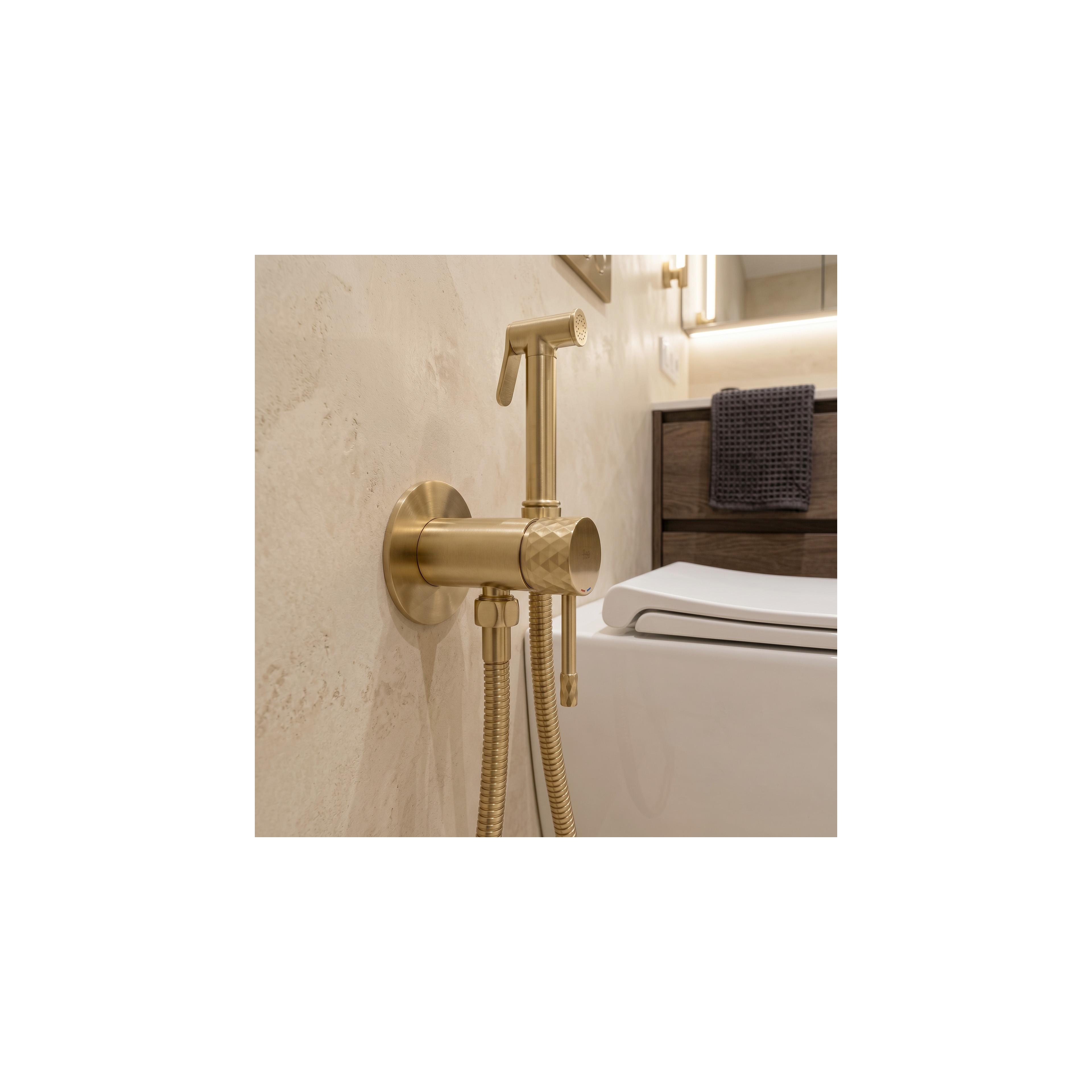 Bidet faucet Rea Lungo Loop Diamond Brush Gold