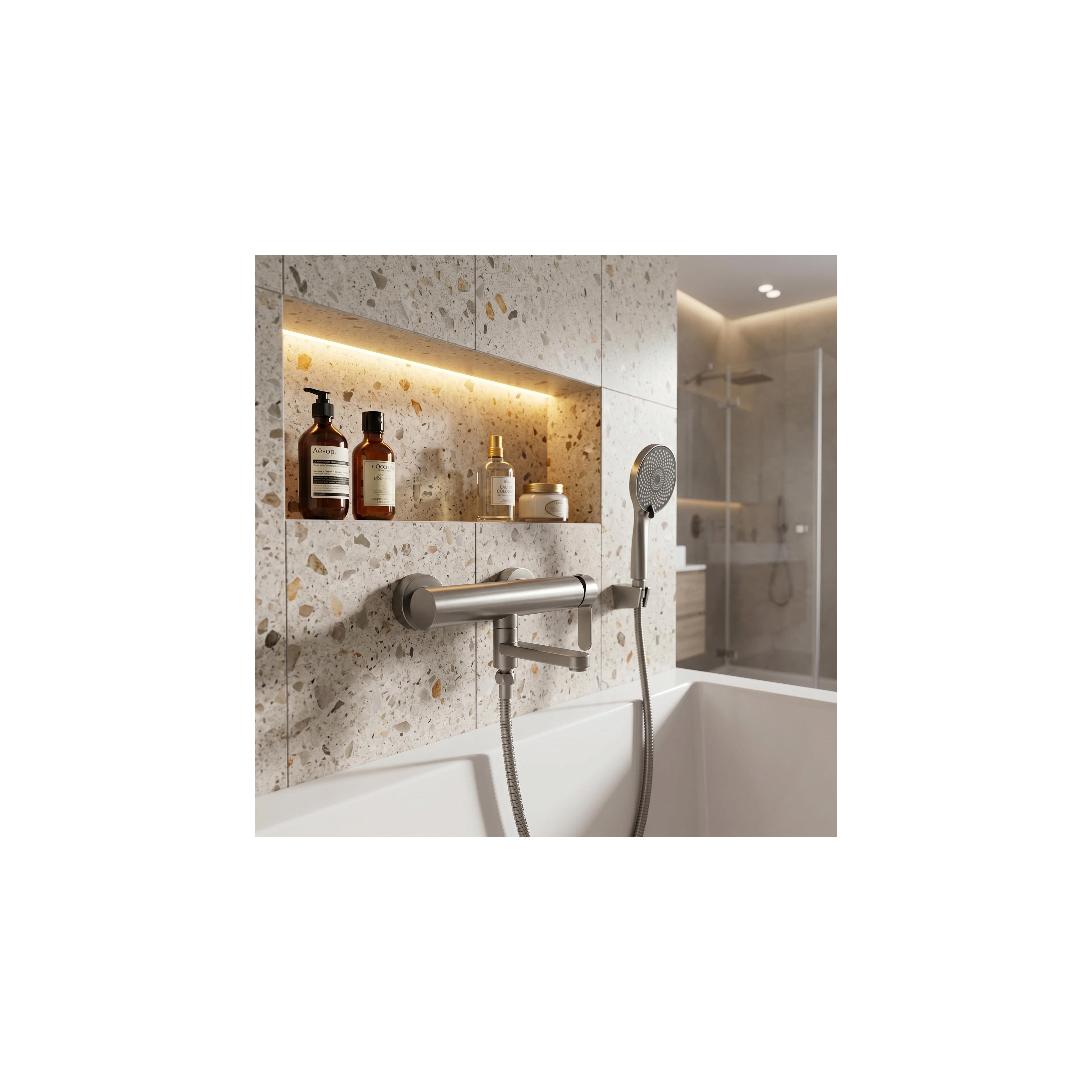 Baterie pentru cadă Rea Arcos Brushed Nickel