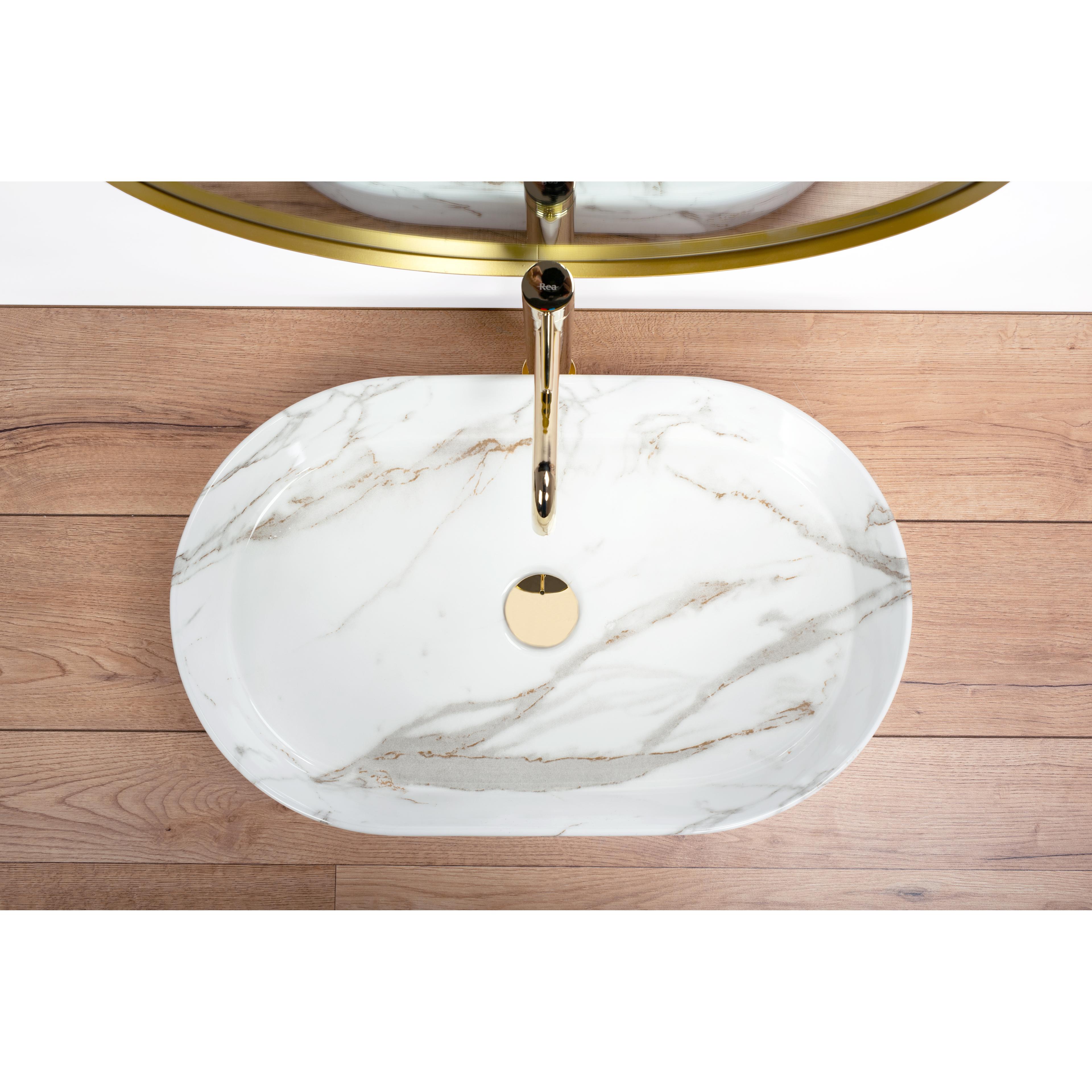 Ceramic Countertop Basin Rea Nadia Shiny Aiax