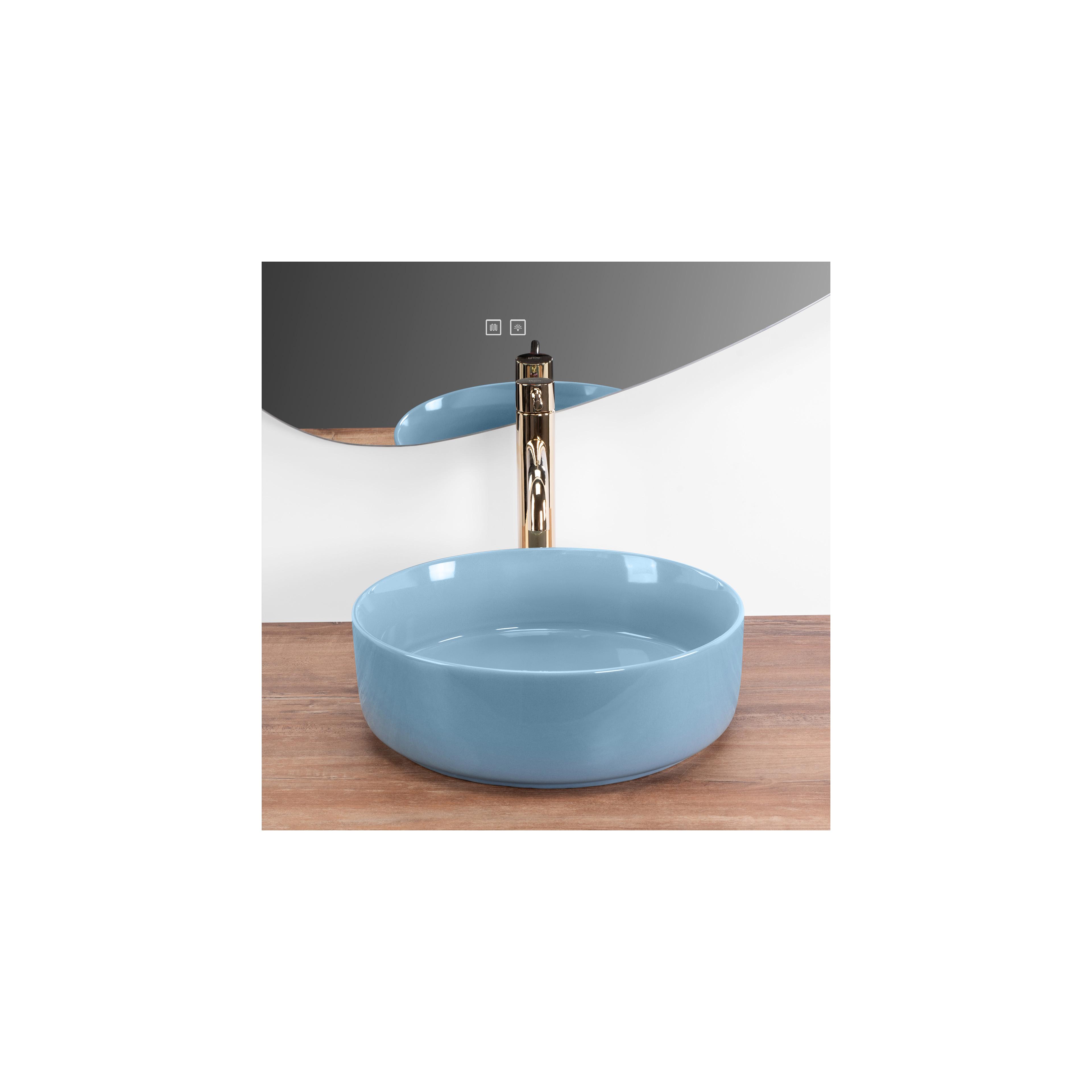 Umywalka nablatowa Rea SAMI L.BLUE SHINY