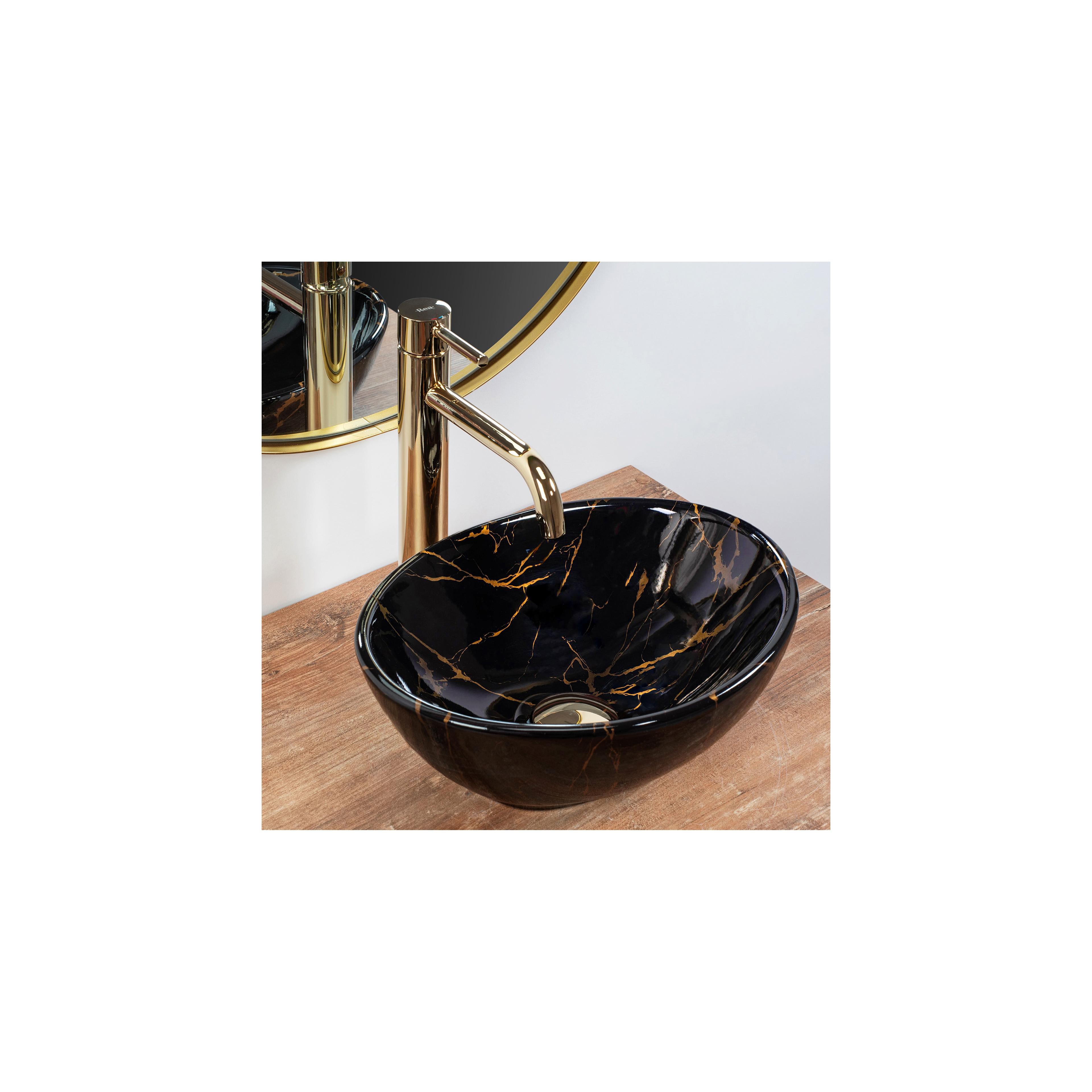 Vasque à poser Rea Sofia Mini Black Marble Shiny