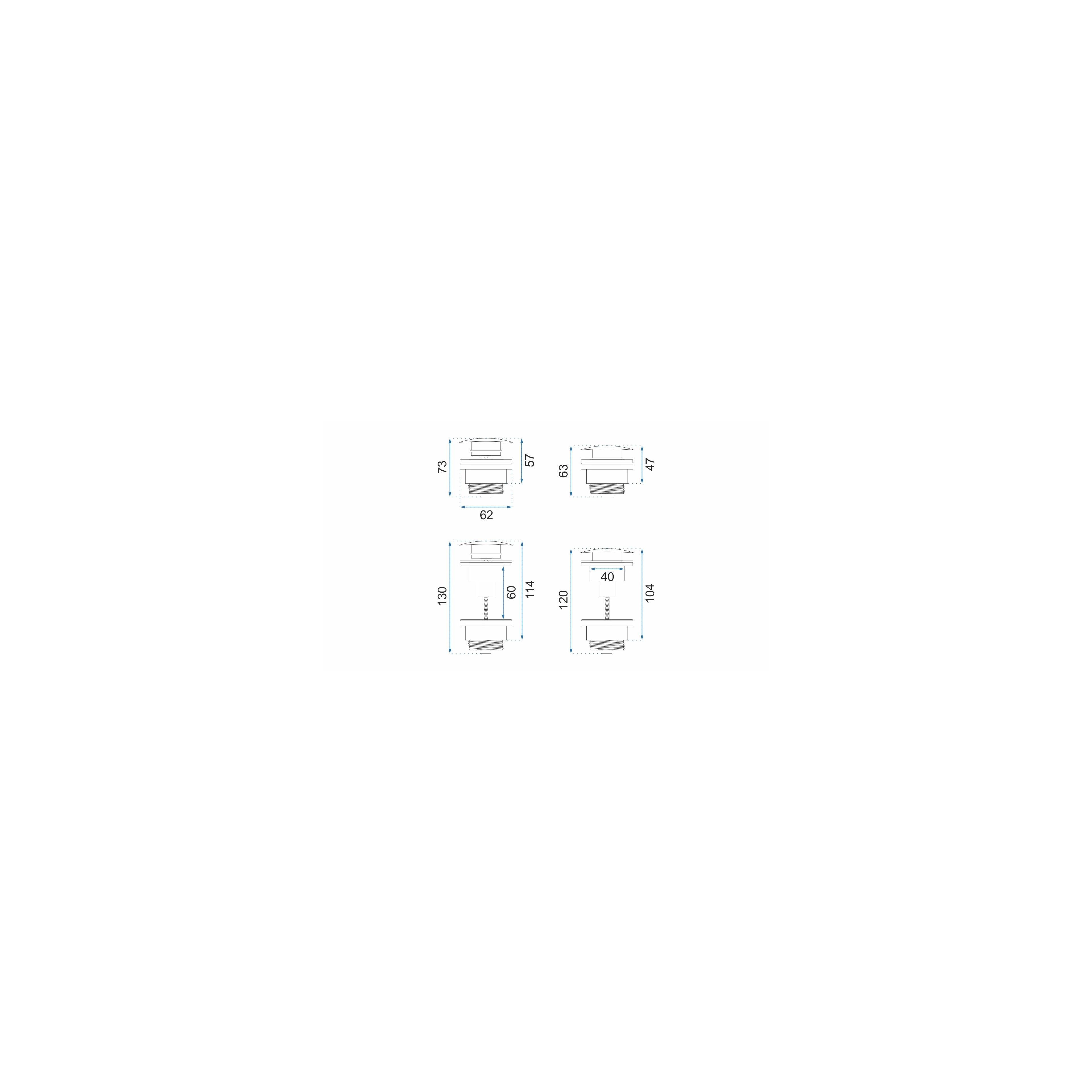 Univerasl Basin siphon click-clack Copper