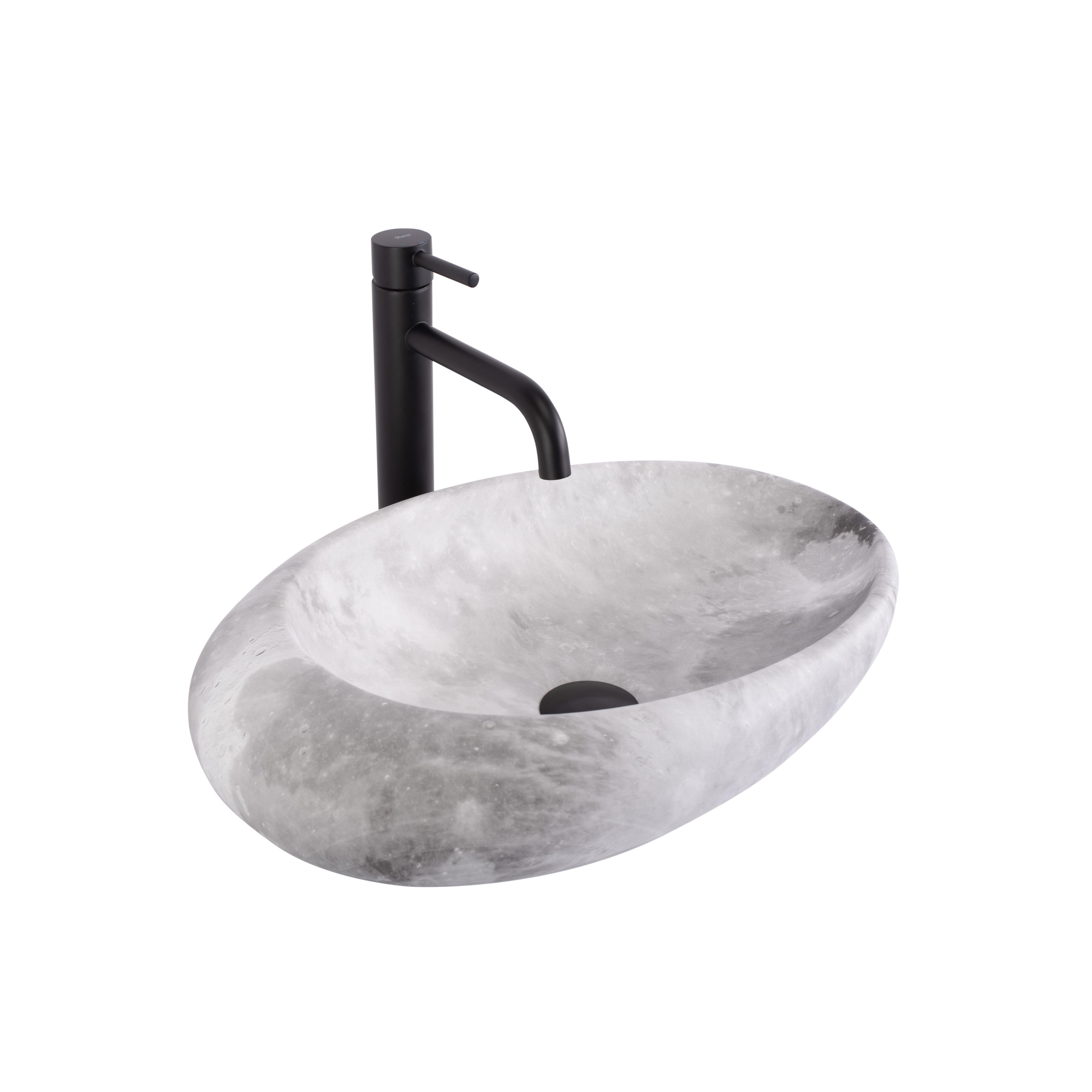 Νιπτήρας πάγκου Rea Roxy C Stone L.GREY 49 x 31 x 13.5 cm
