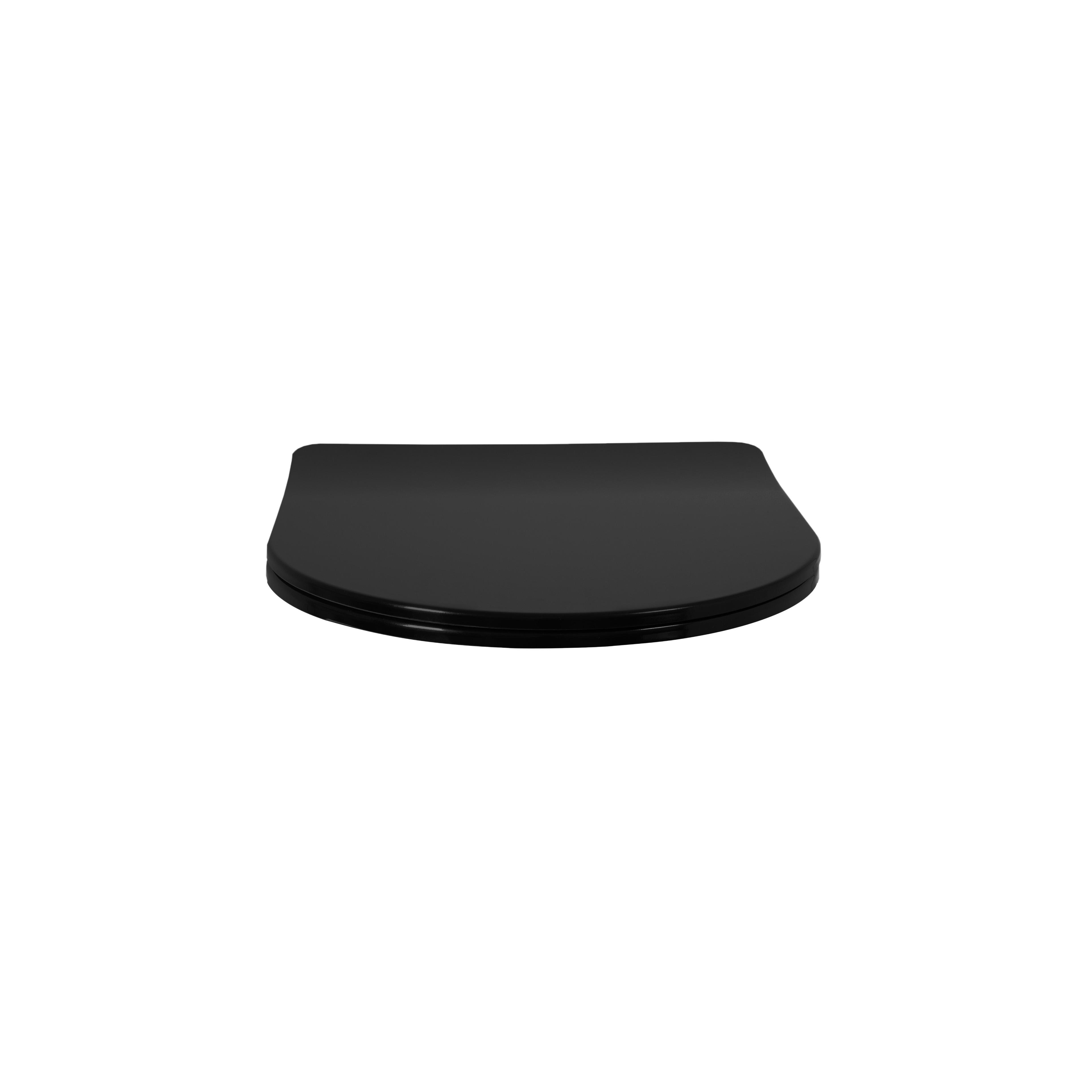 Slow-closing toilet seat CARLO FLAT UF BLACK MATT