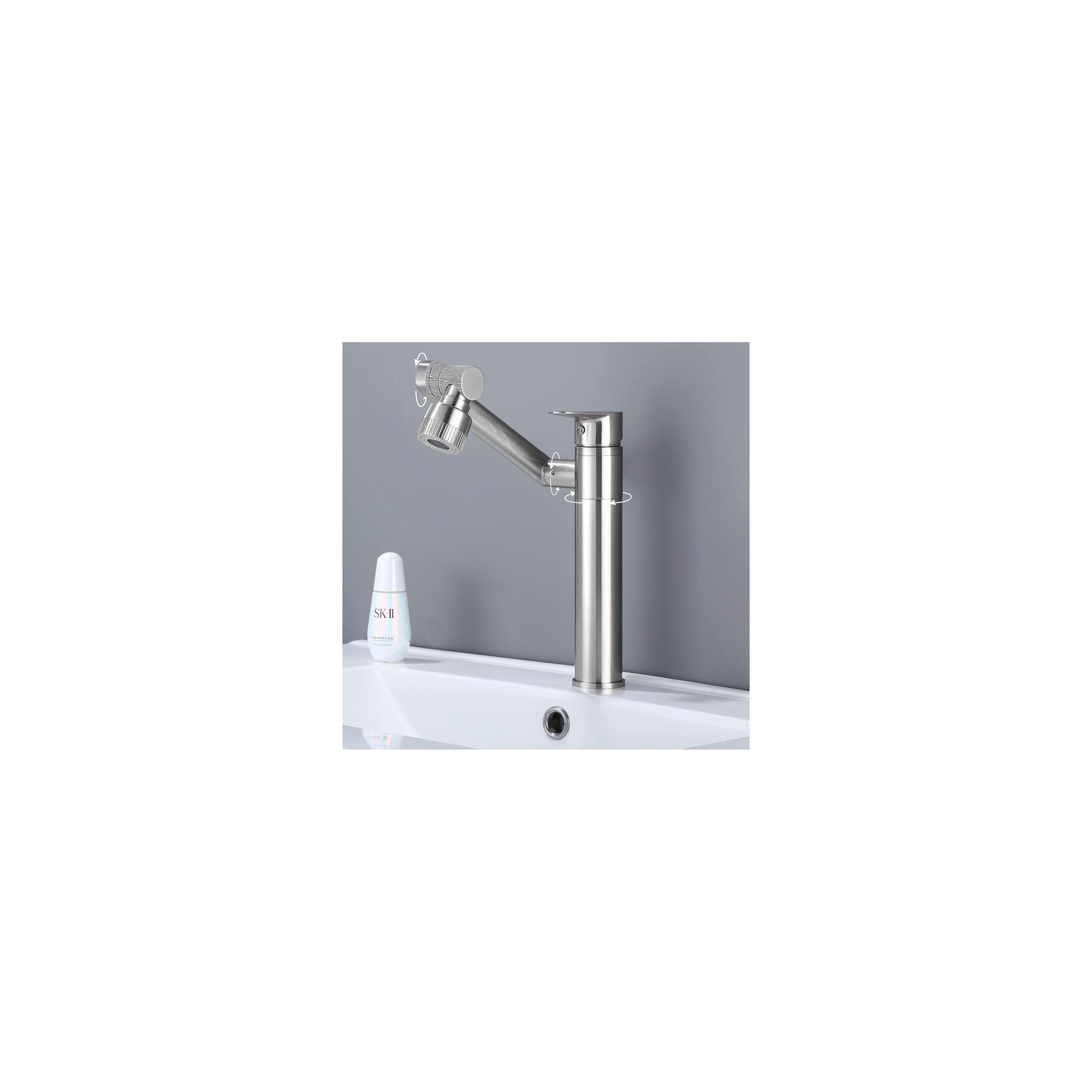 Robinet de salle de bain Rea PACO Nickel Brush INOX High