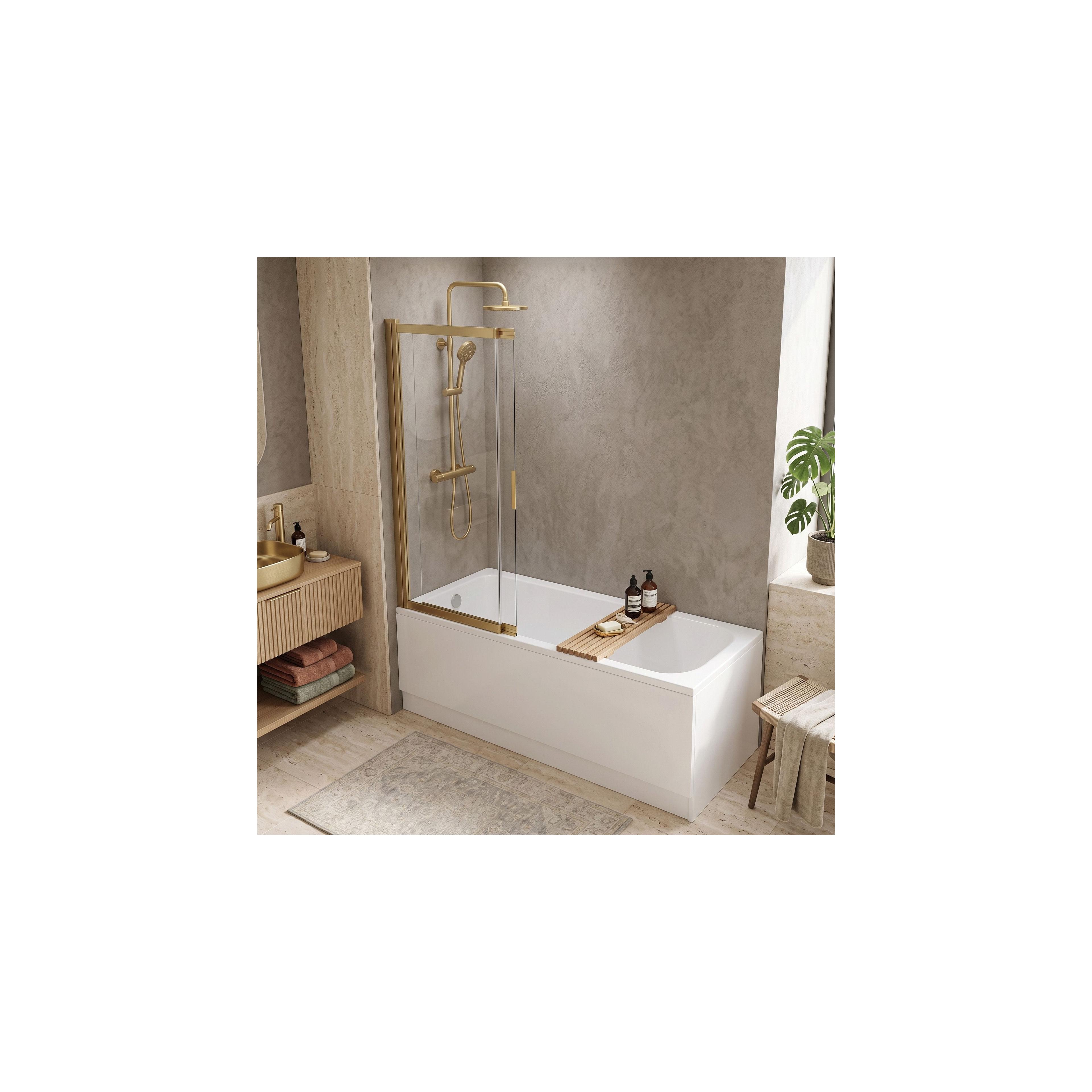 Paravento vasca scorrevole REA Dario Brush Gold 120