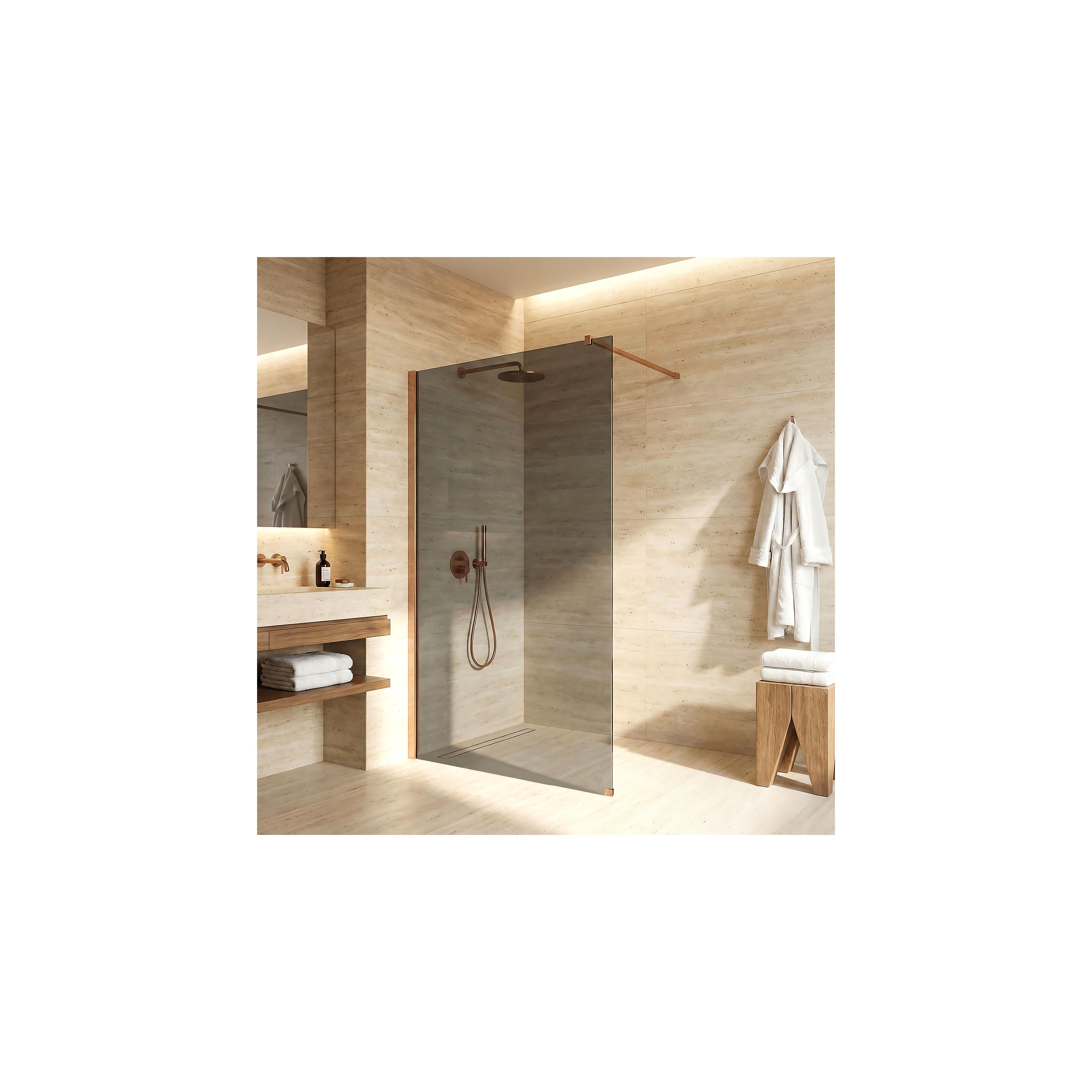 Paroi de douche Rea Flexi Grey / Brush Copper 80