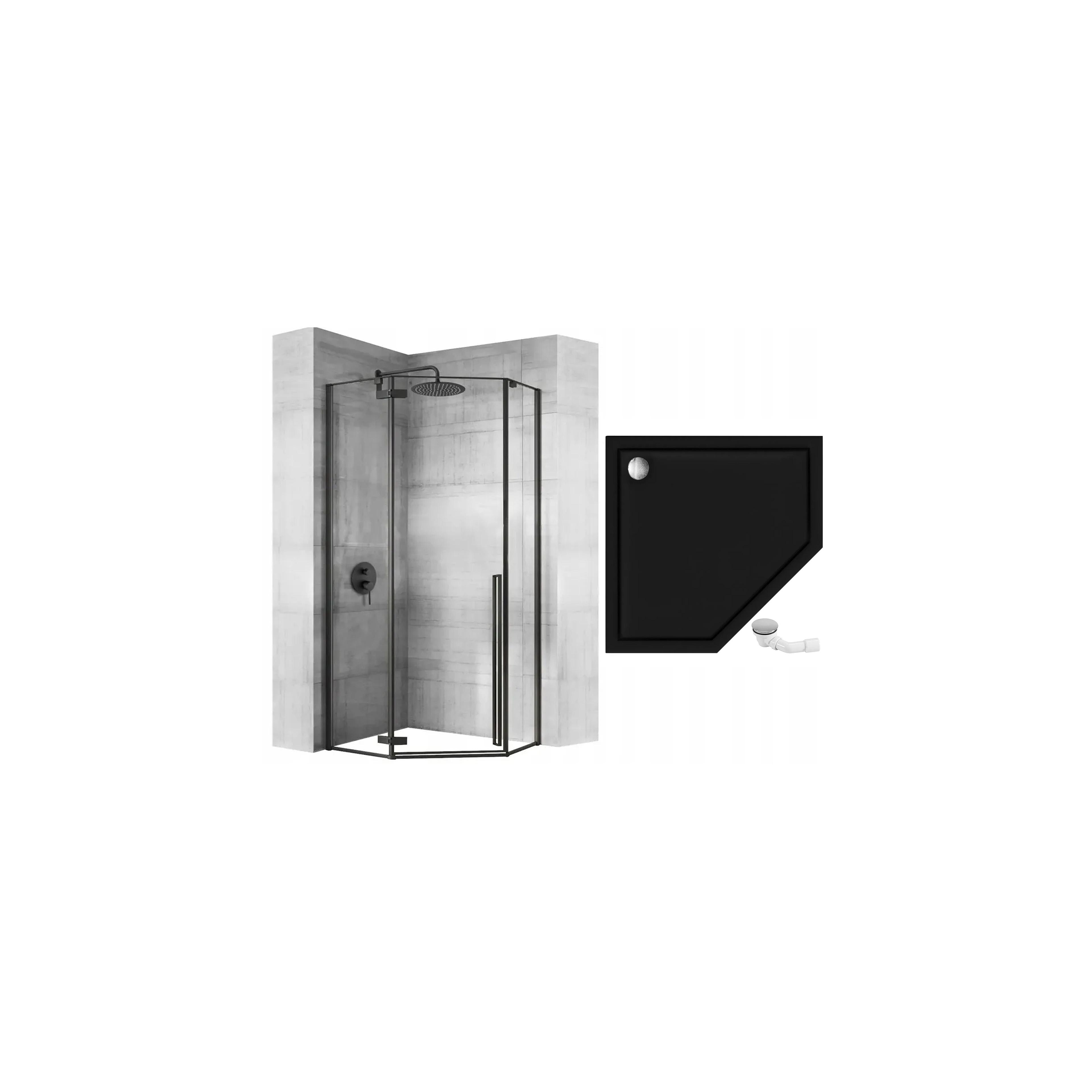 Cabine de douche DIAMOND BLACK MAT 90x90