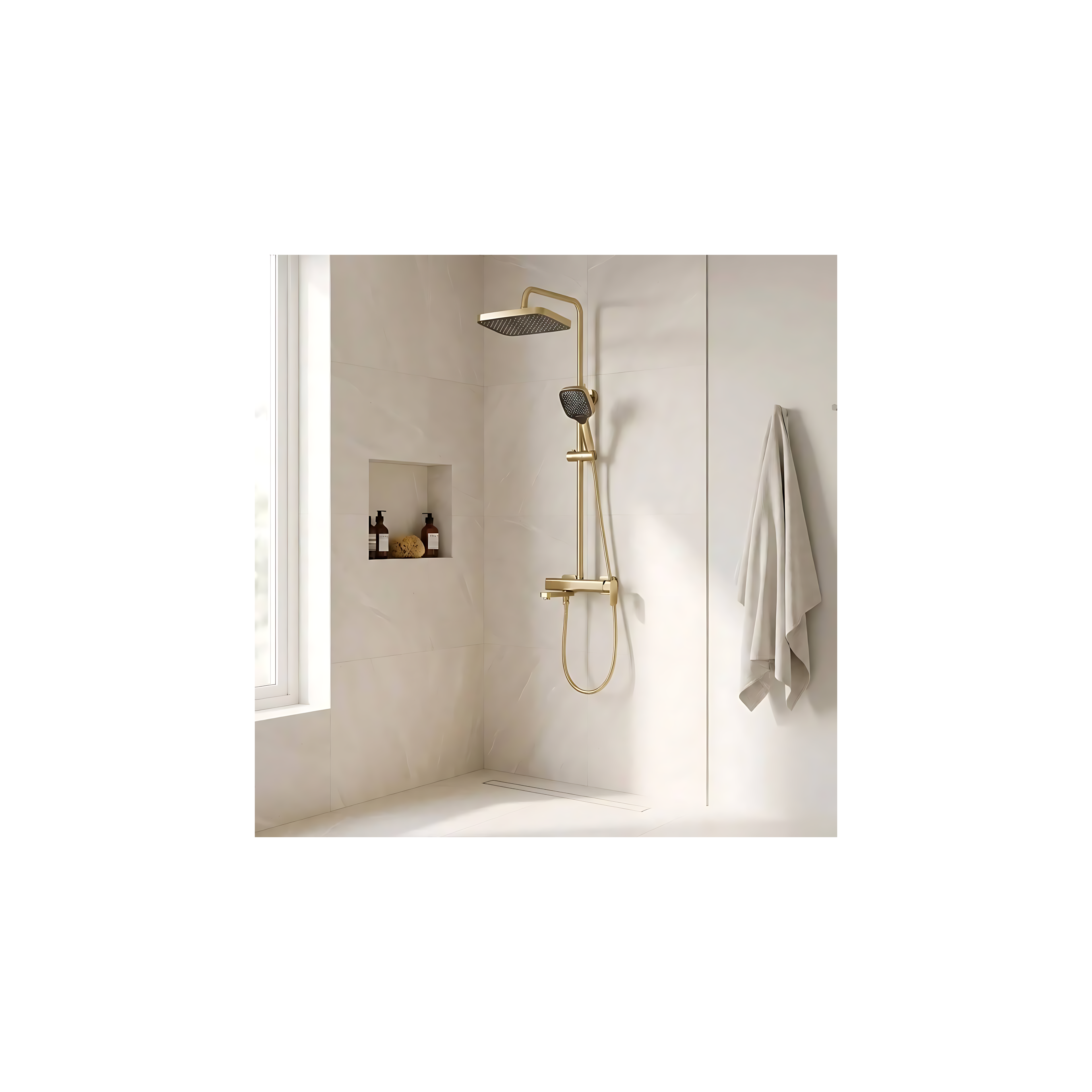 Kit de douche Rea Arlo Brush Gold