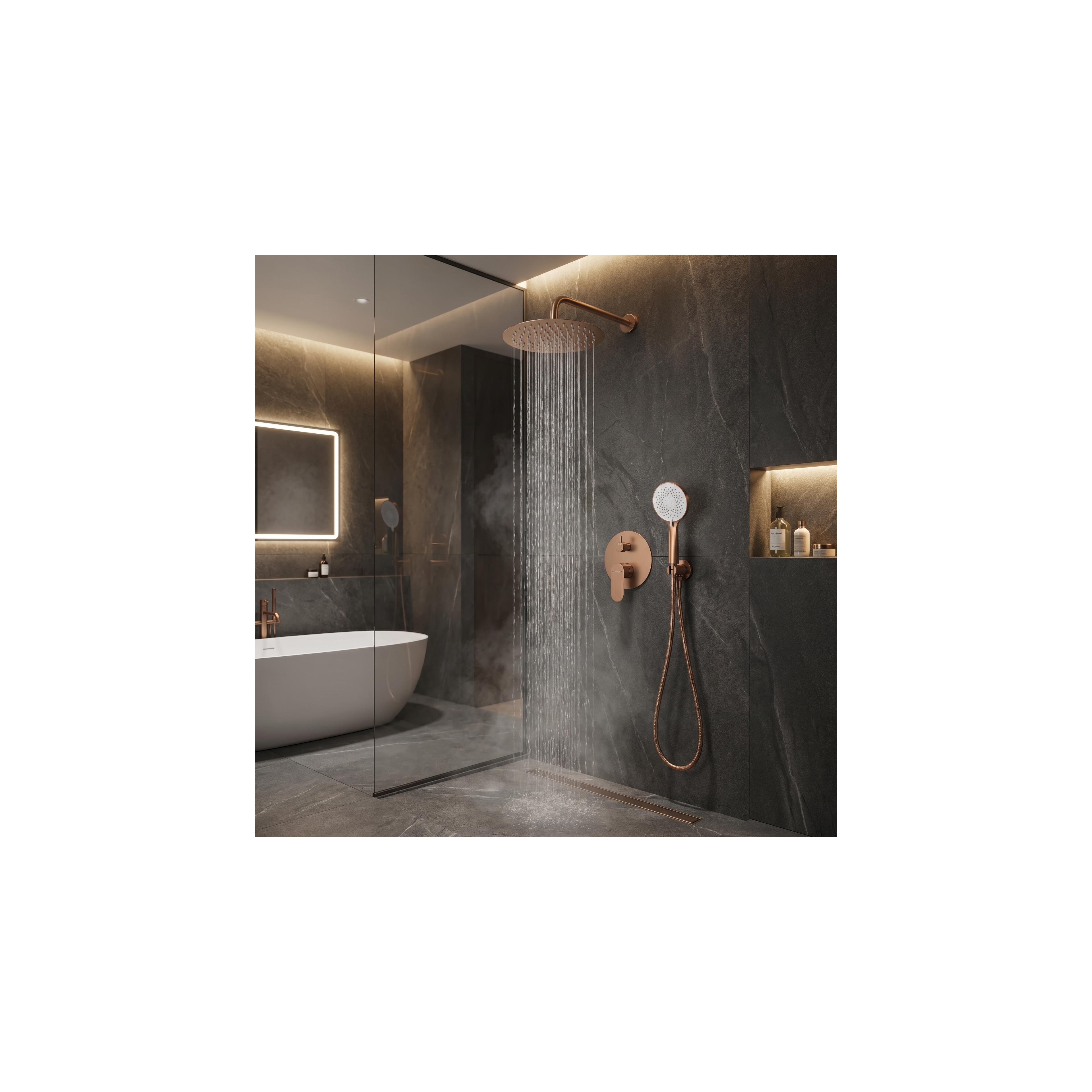 Κρυφό σετ ντους Rea Drop Brush Copper + BOX