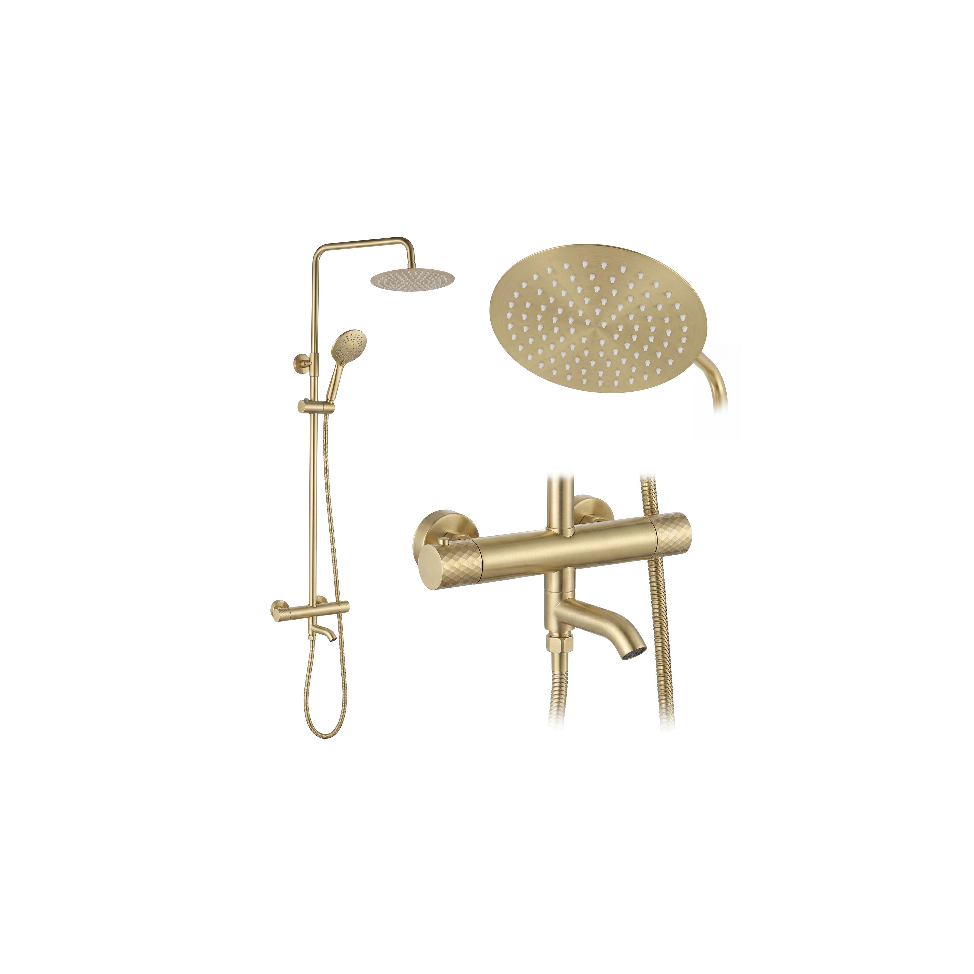 Conjunto de ducha REA Lungo Diamond Gold Brush
