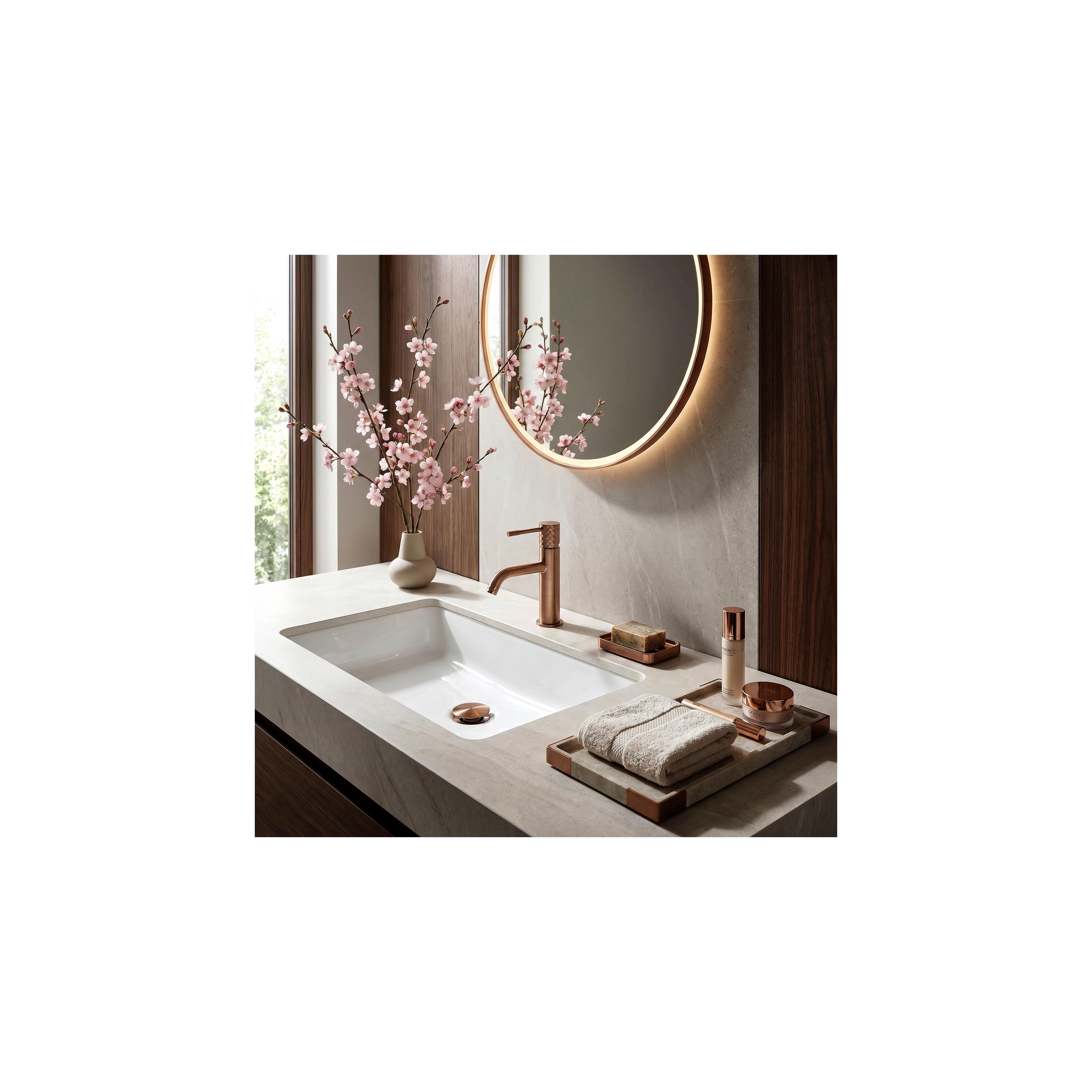 Βρύση νιπτήρα Rea Lungo Diamond Brush Copper Χαμηλή