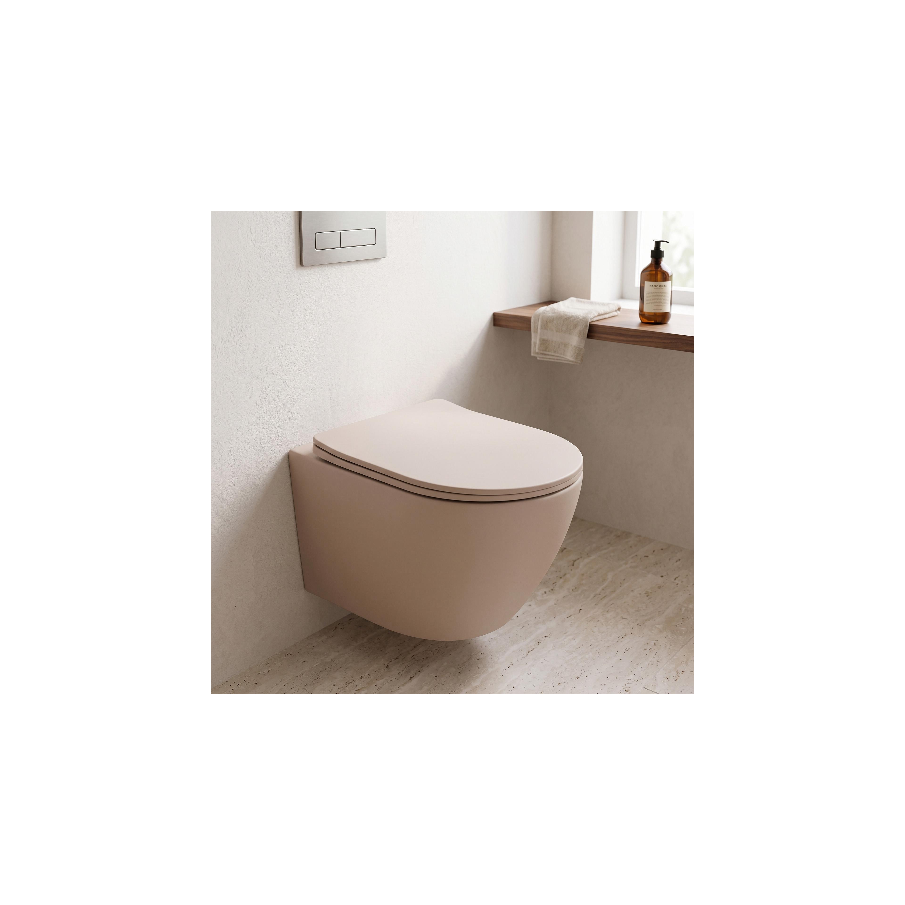 Set Závesné WC Focus + Umývadlo na Dosku Rea Focus Taupe
