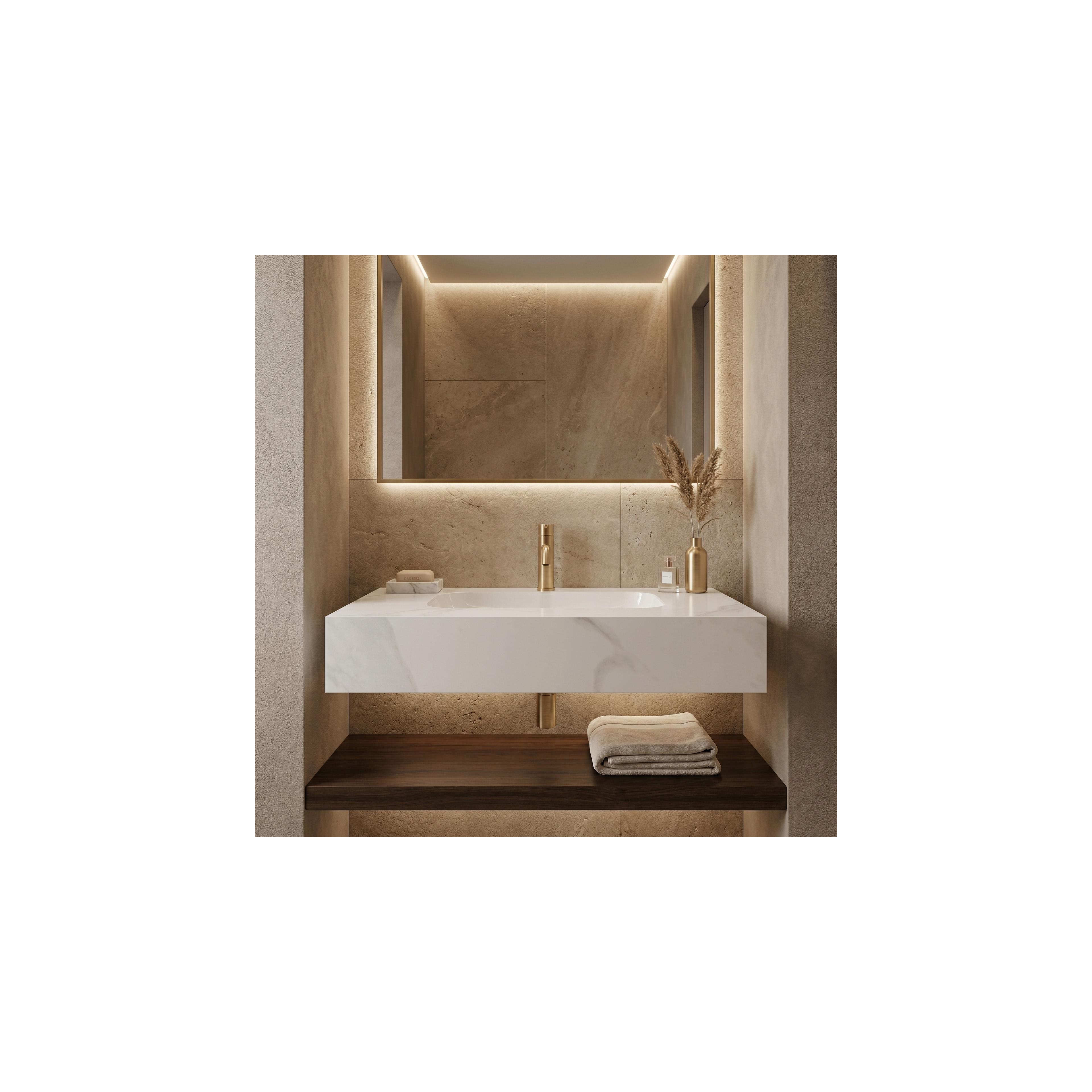 Wall-hung washbasin REA Aresa Belt White 70