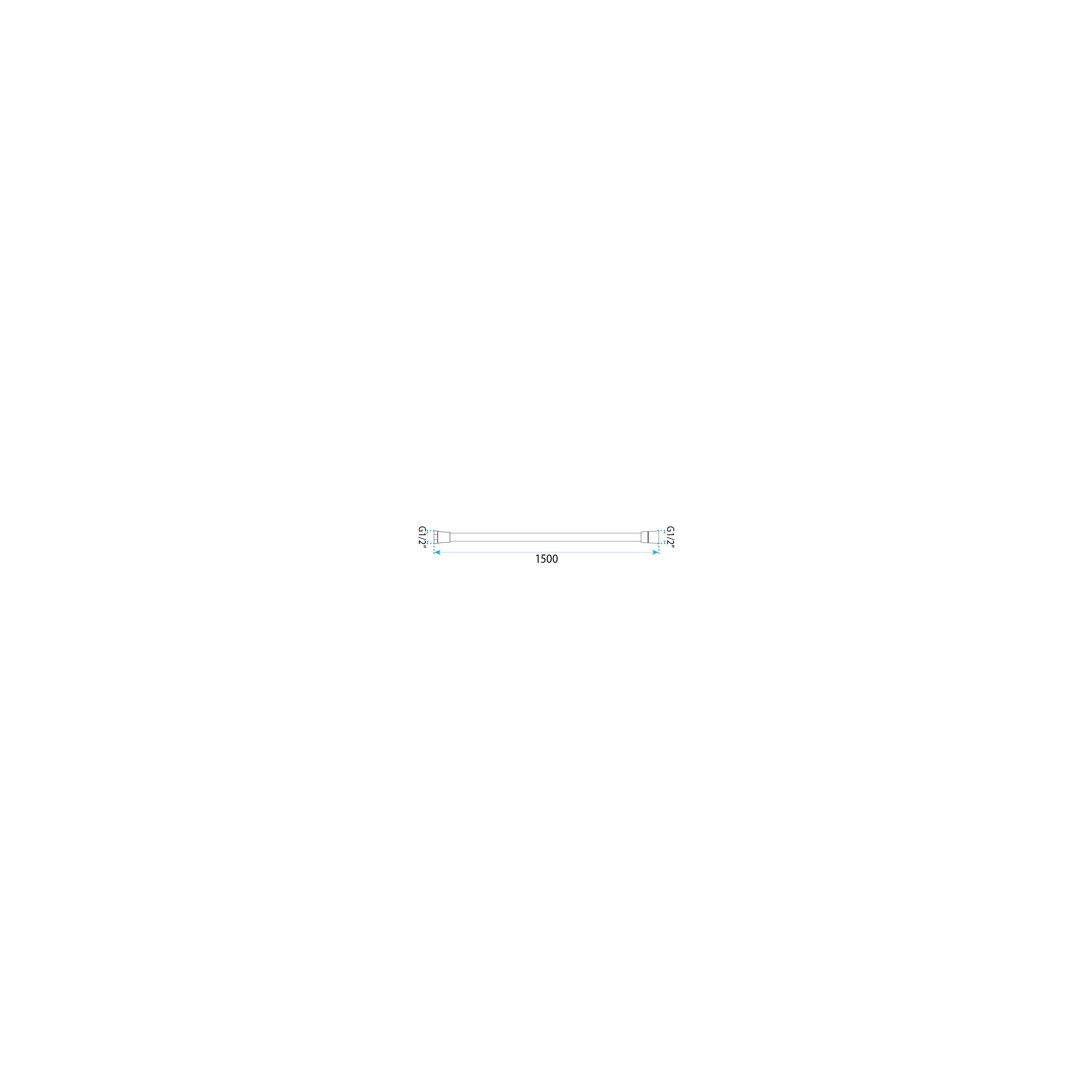 Anti-twist shower hose Rea Brush Gold 150 cm