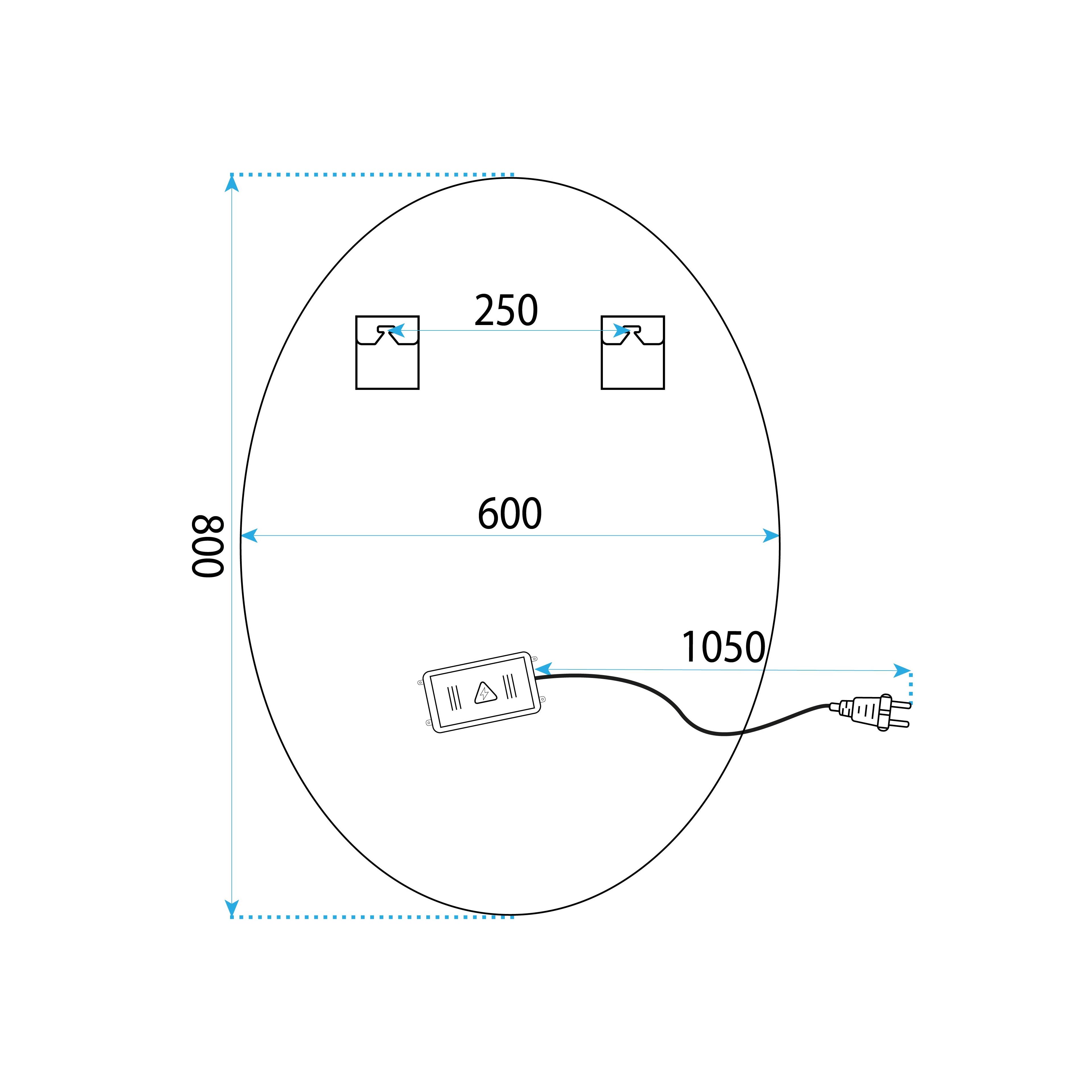 LUSTRO ŚCIENNE LED 80x60 YH-3352
