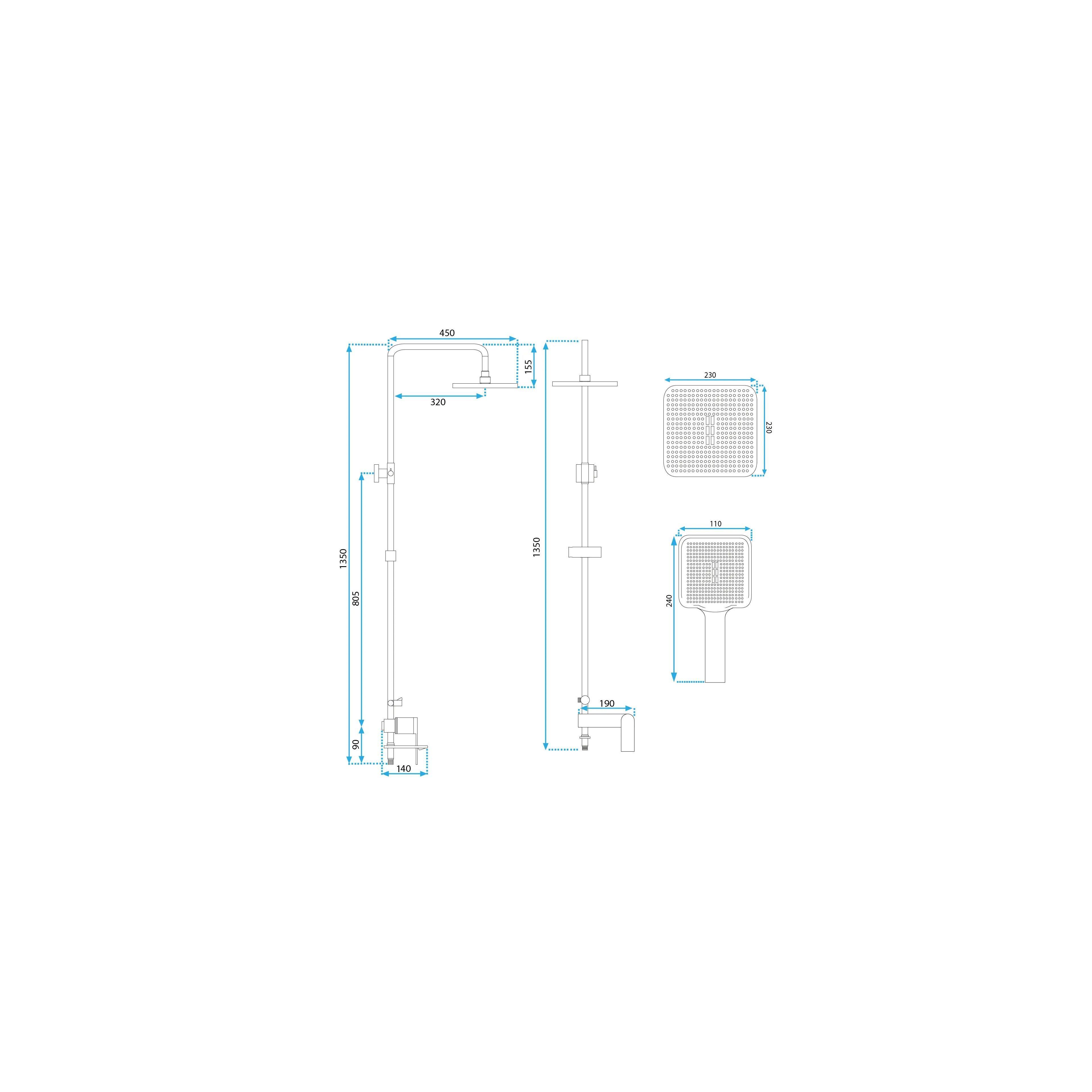Shower set REA STORM COPPER BRUSH
