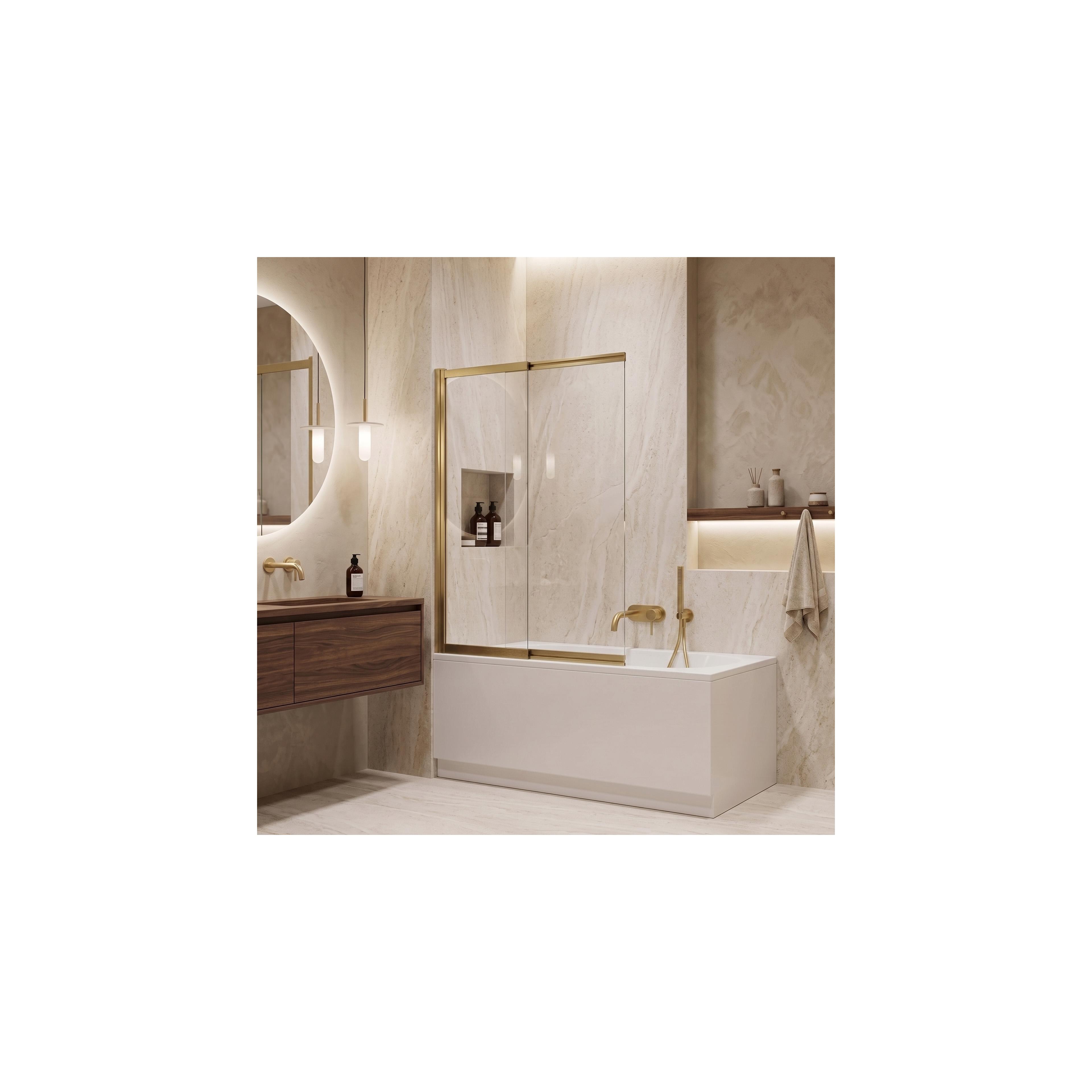 Paravento vasca scorrevole REA Dario Brush Gold 80