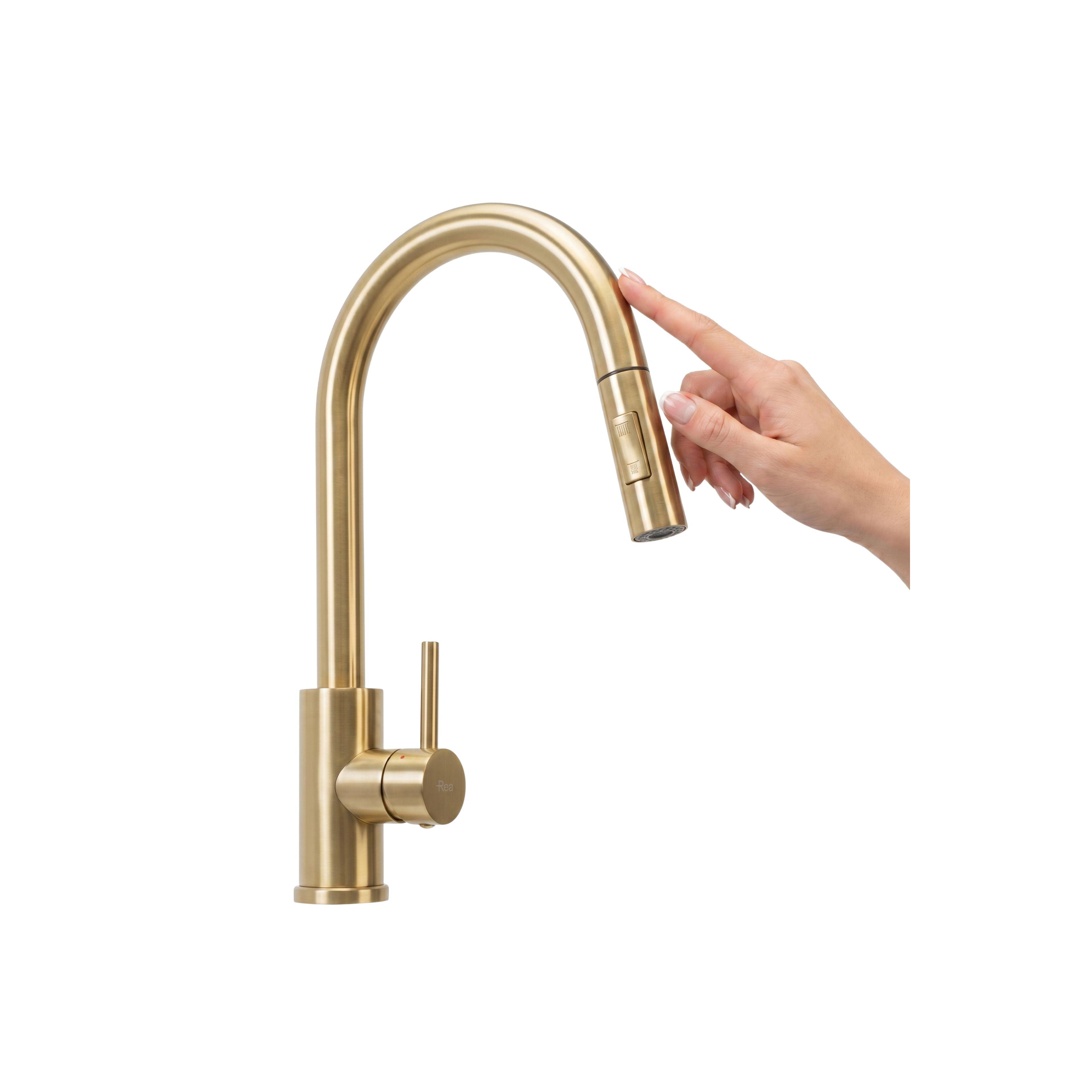 Maišytuvas virtuvės Rea Fresh  Touch Brush Gold