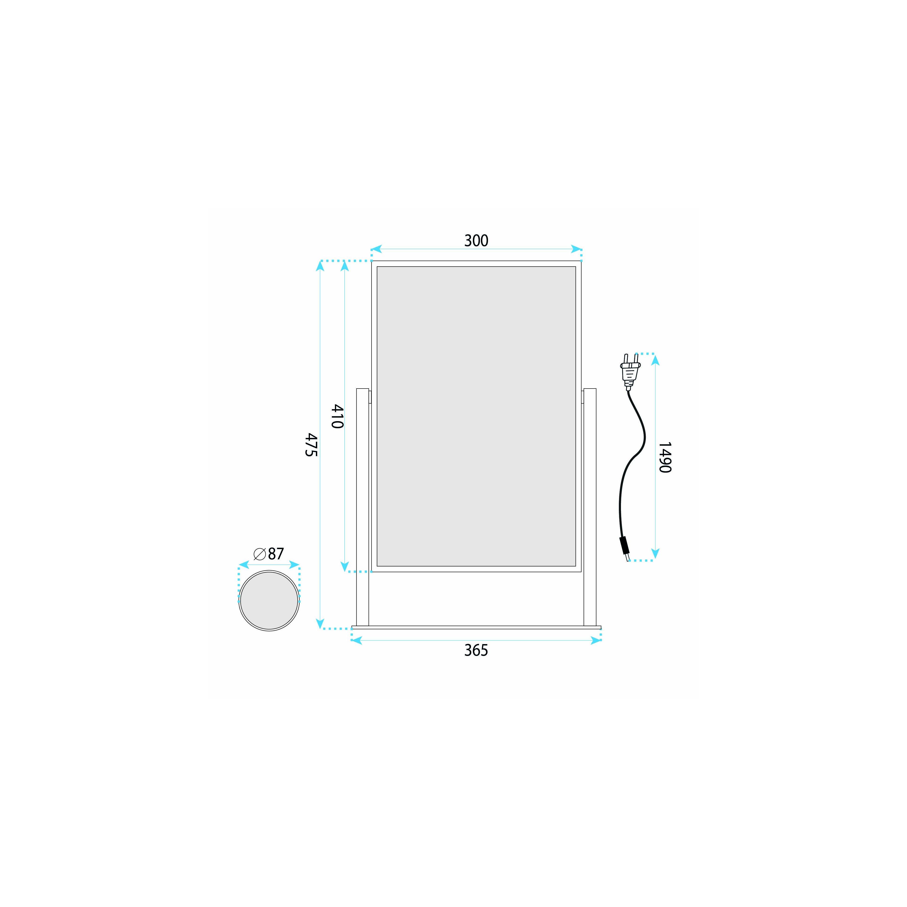 Mirror LED LUMI L.Gold 30x40cm