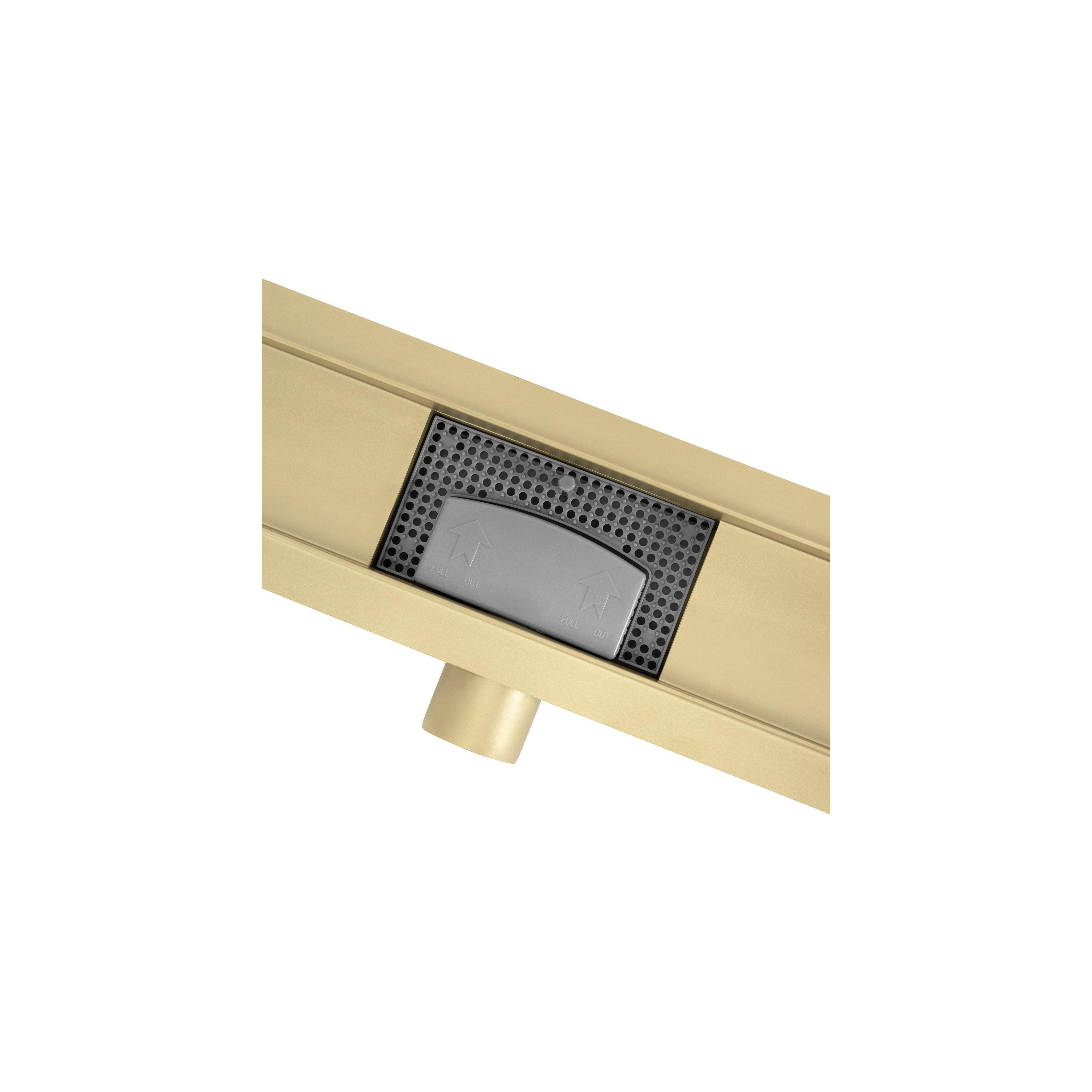 Tuš kanalica Rea Neox brush gold 80