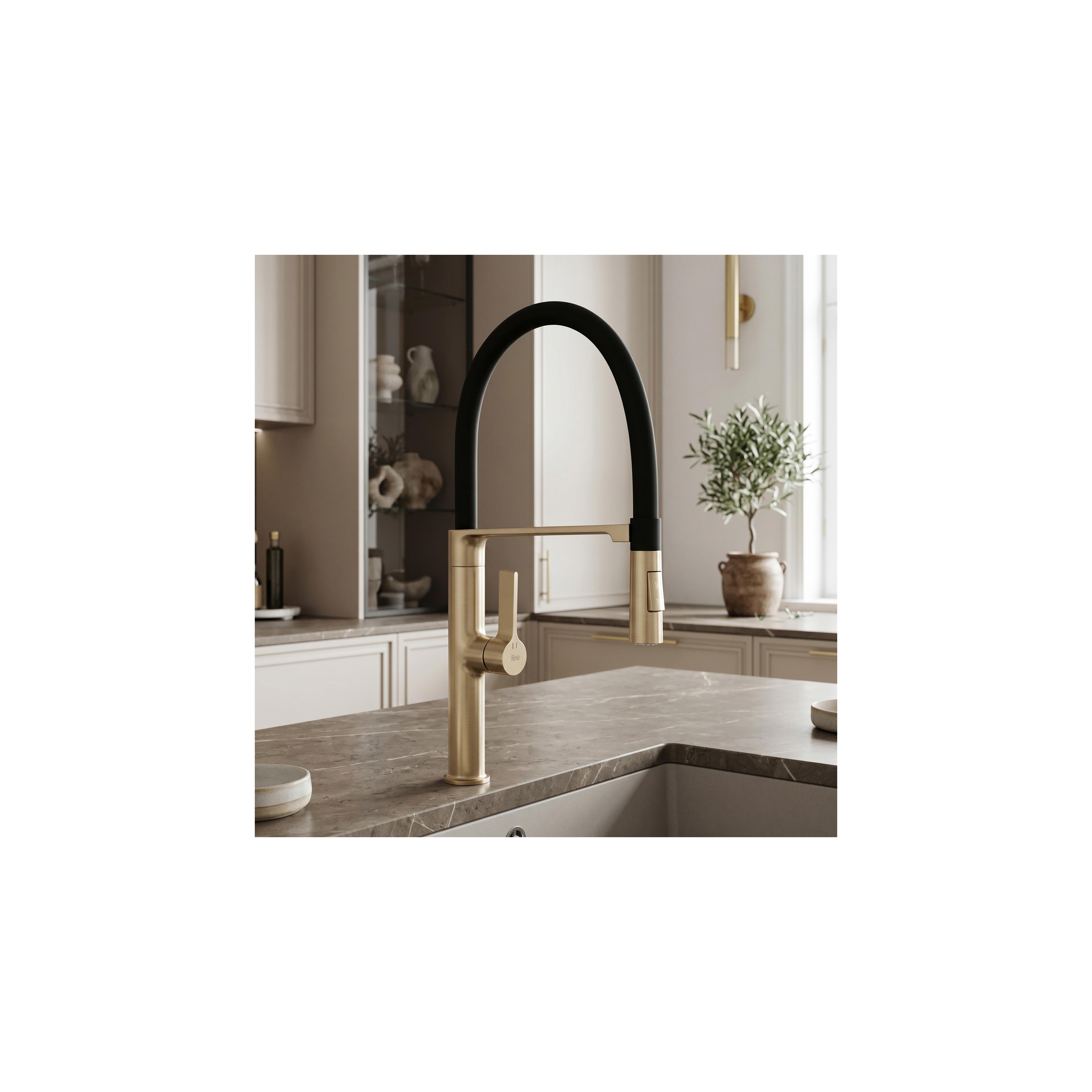 Kitchen faucet REA Lago Brush Gold