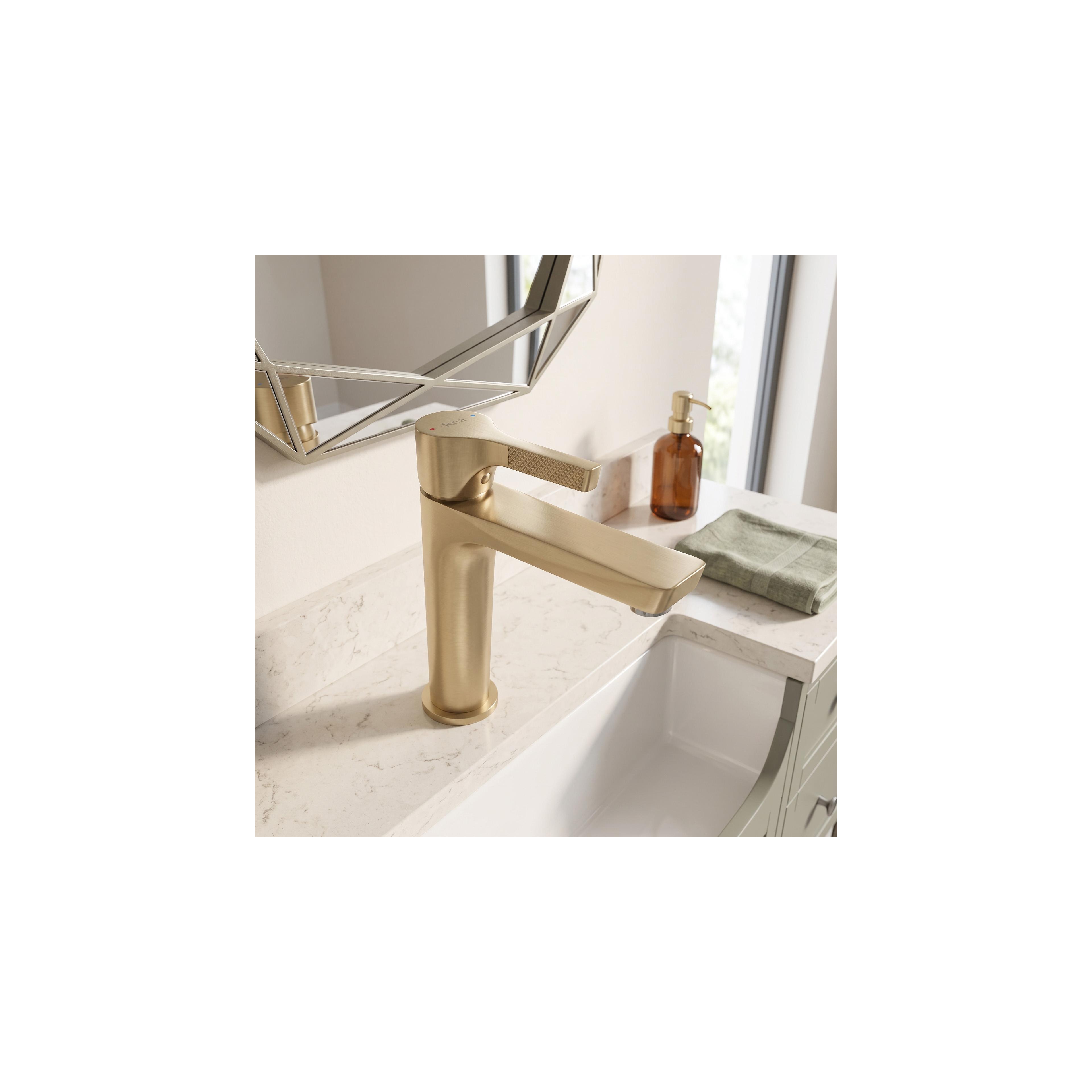 Robinet de lavabo PREMIUM Rea Maxim Brush Gold Low