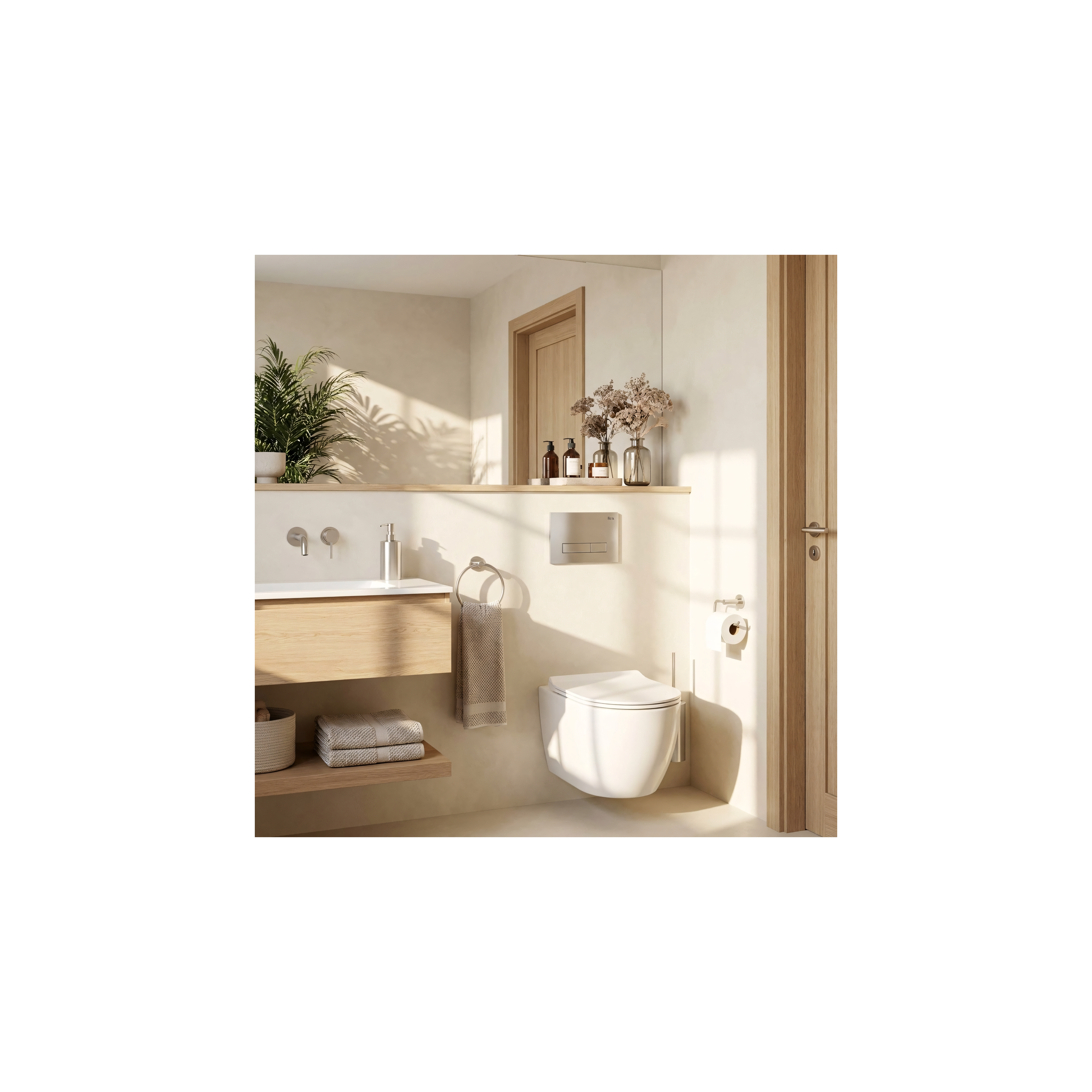 Potinkinis WC Rėmo Komplektas Slim 024N su HD Satin Mygtuku