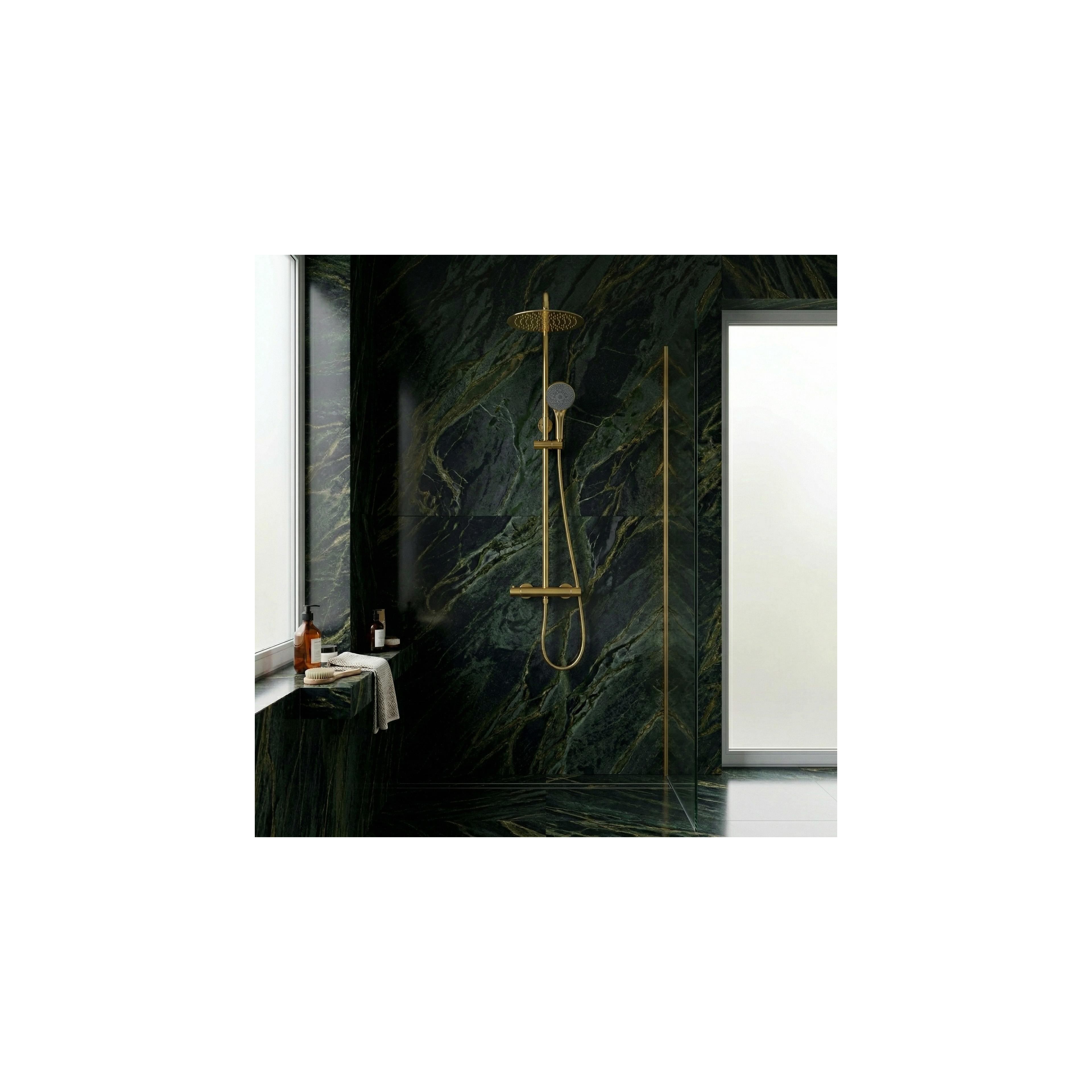 Shower set without spout with thermostat Rea Lungo Gold
