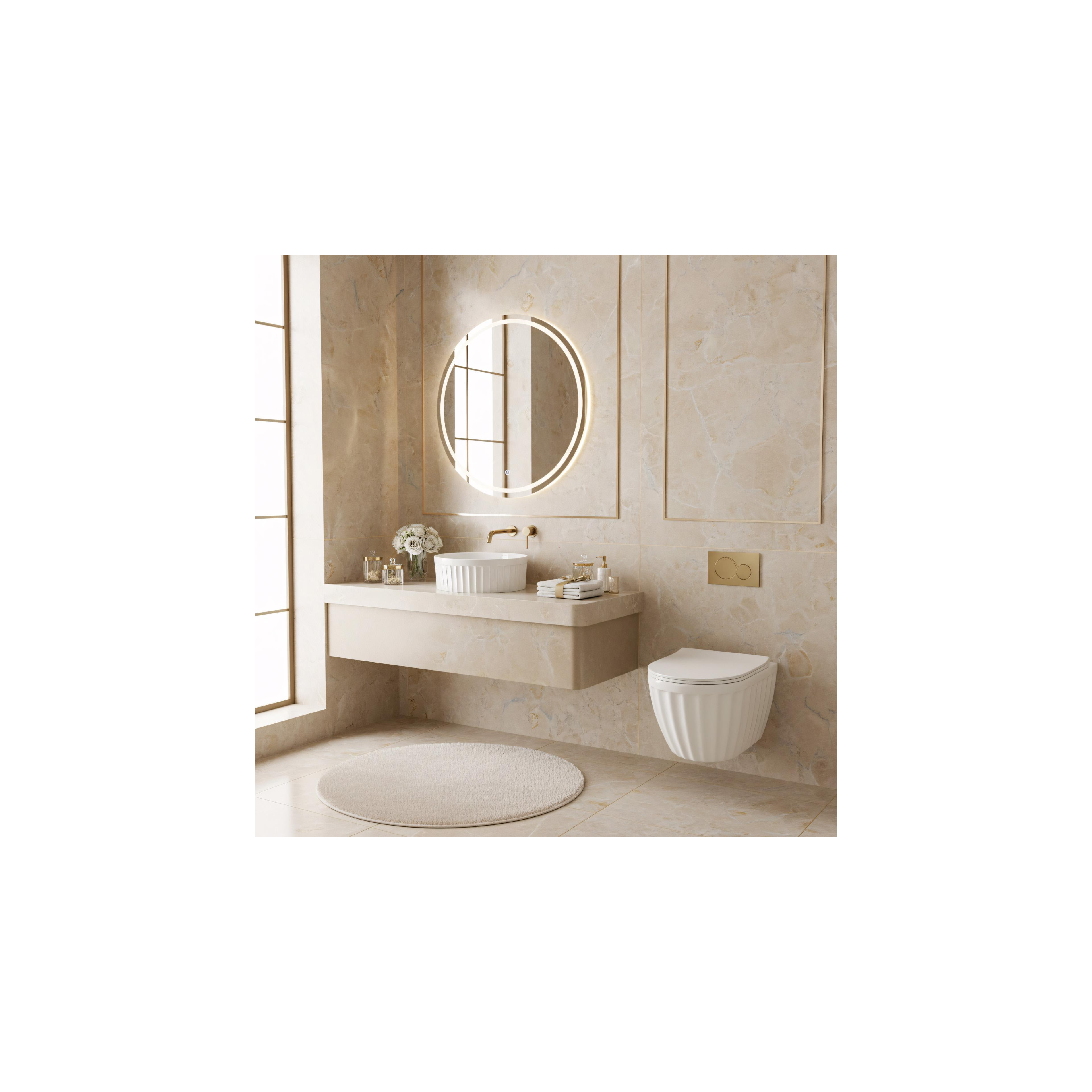 Ensemble : Cuvette WC suspendue + Lavabo à poser Rea Duo White