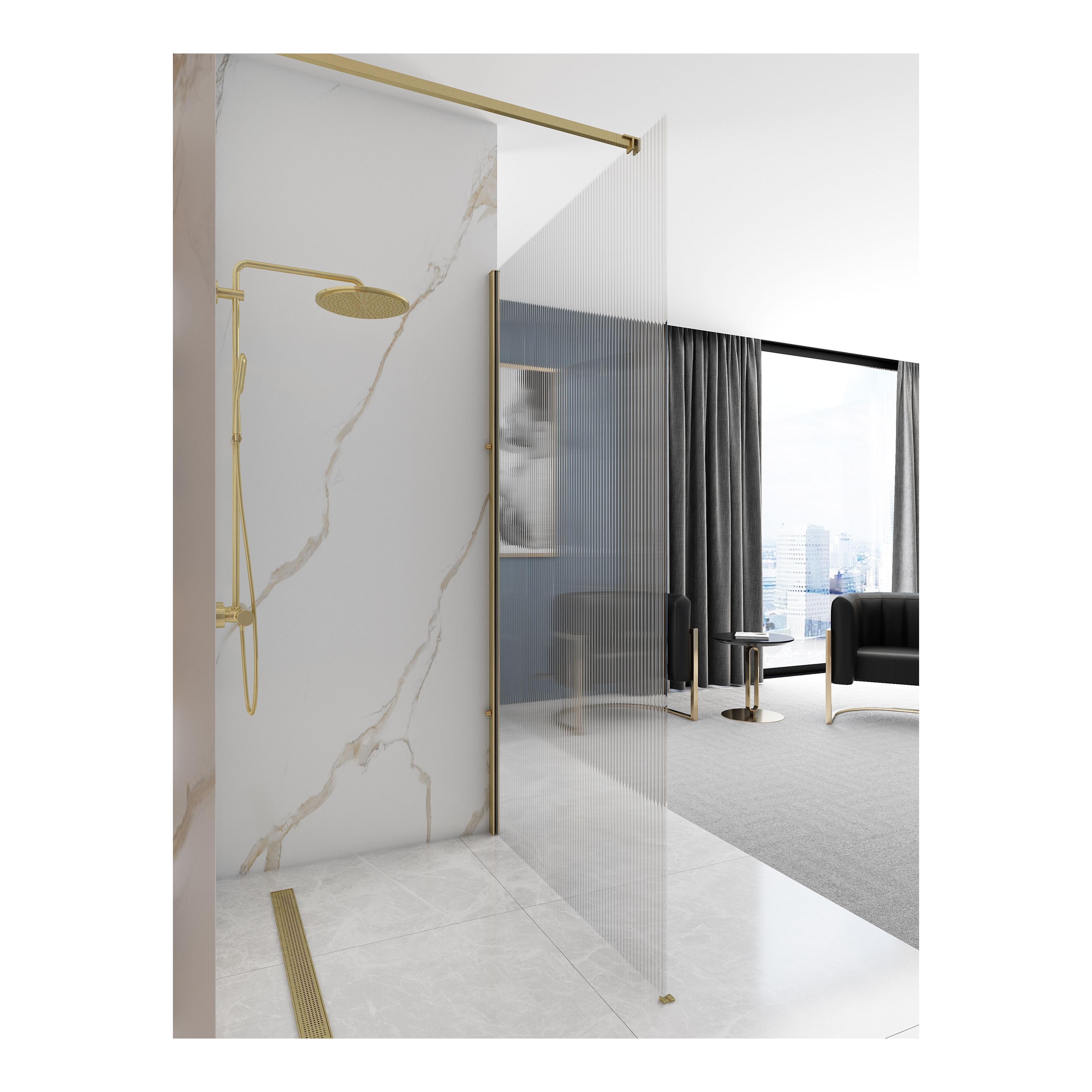 Paroi de douche Rea Aero Intimo Gold Brush 120