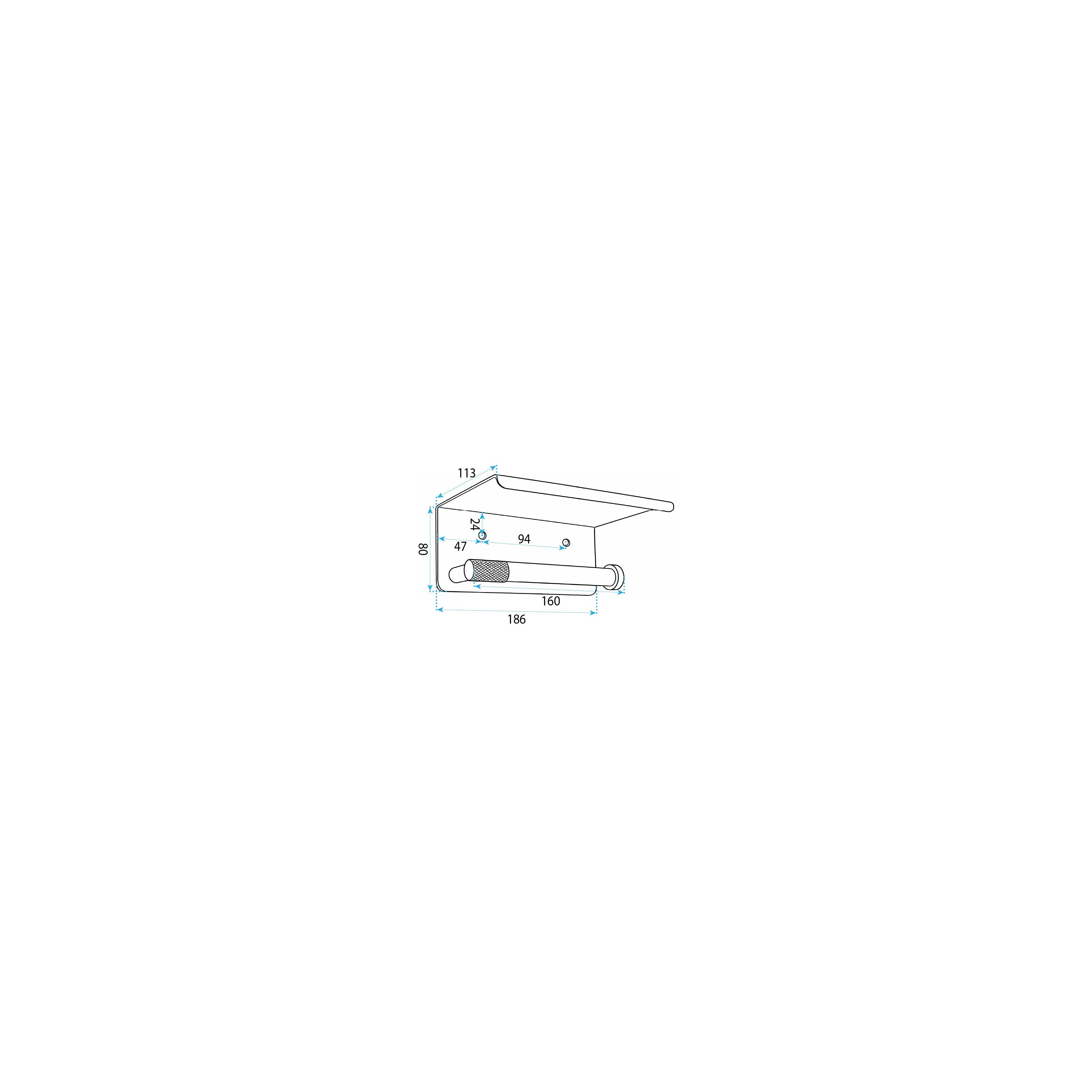 Toilet paper holder with shelf 6613 Modern Gold