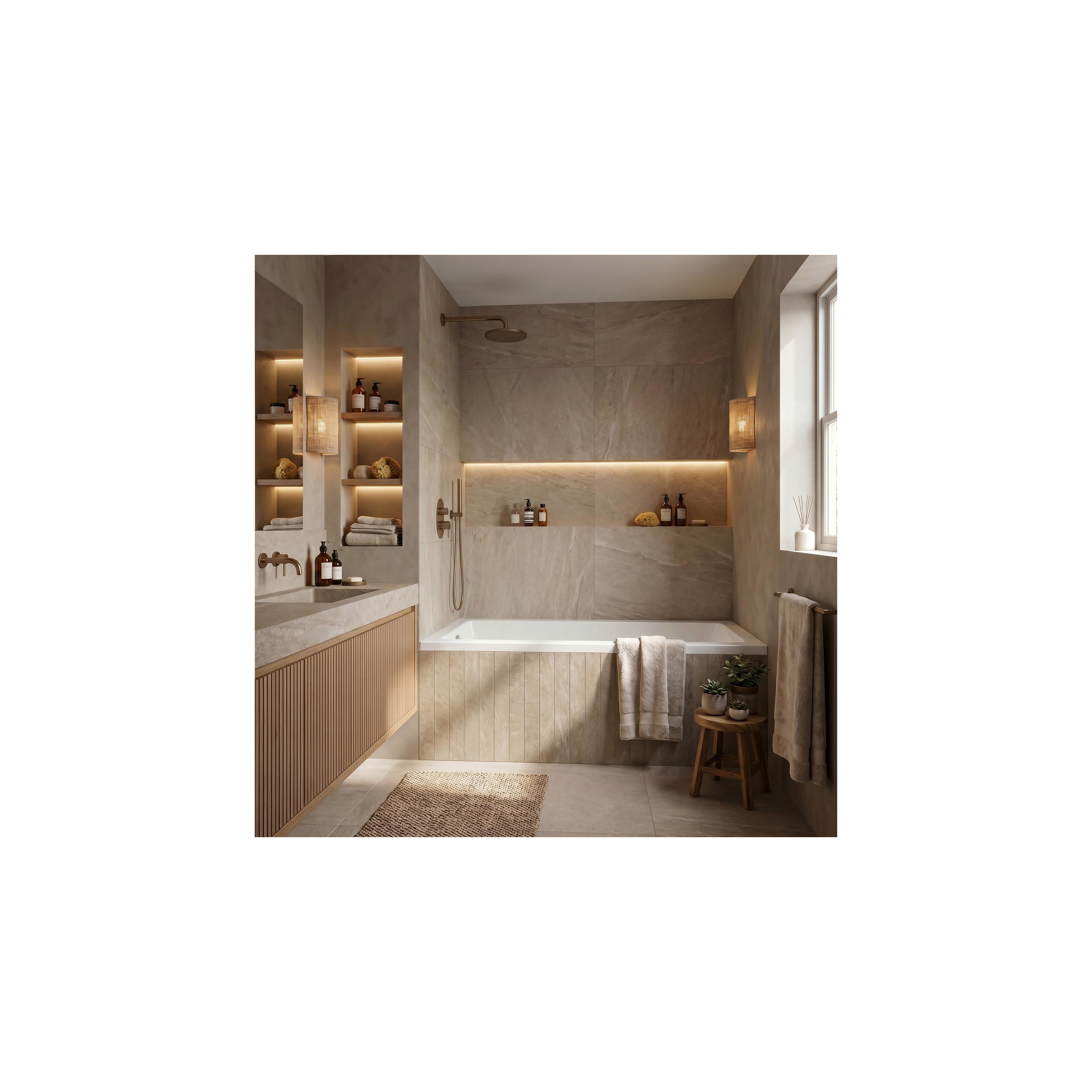 Built-in acrylic bathtub Rea Prima 140